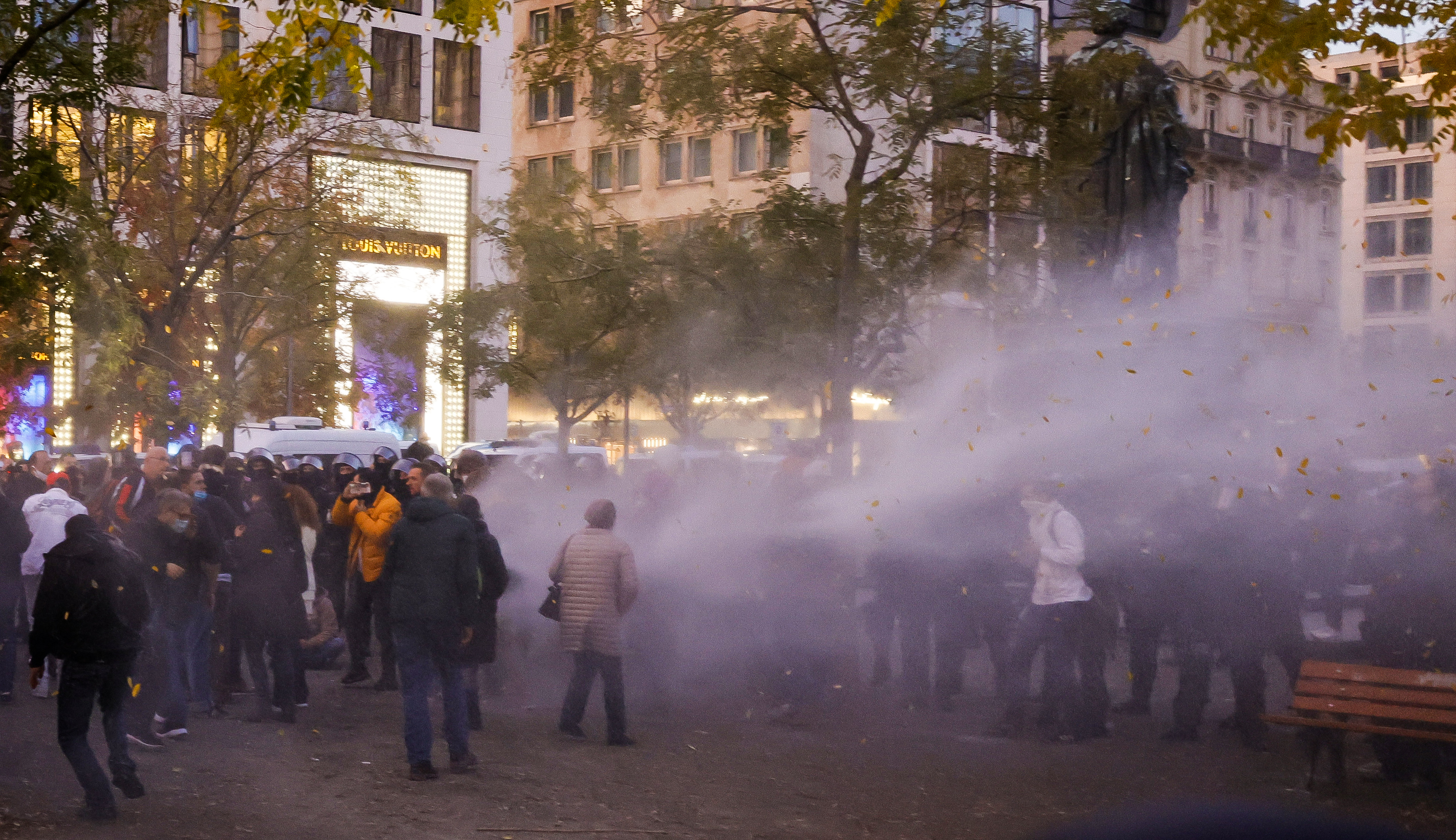 Demonstration against coronavirus restrictions in Frankfurt