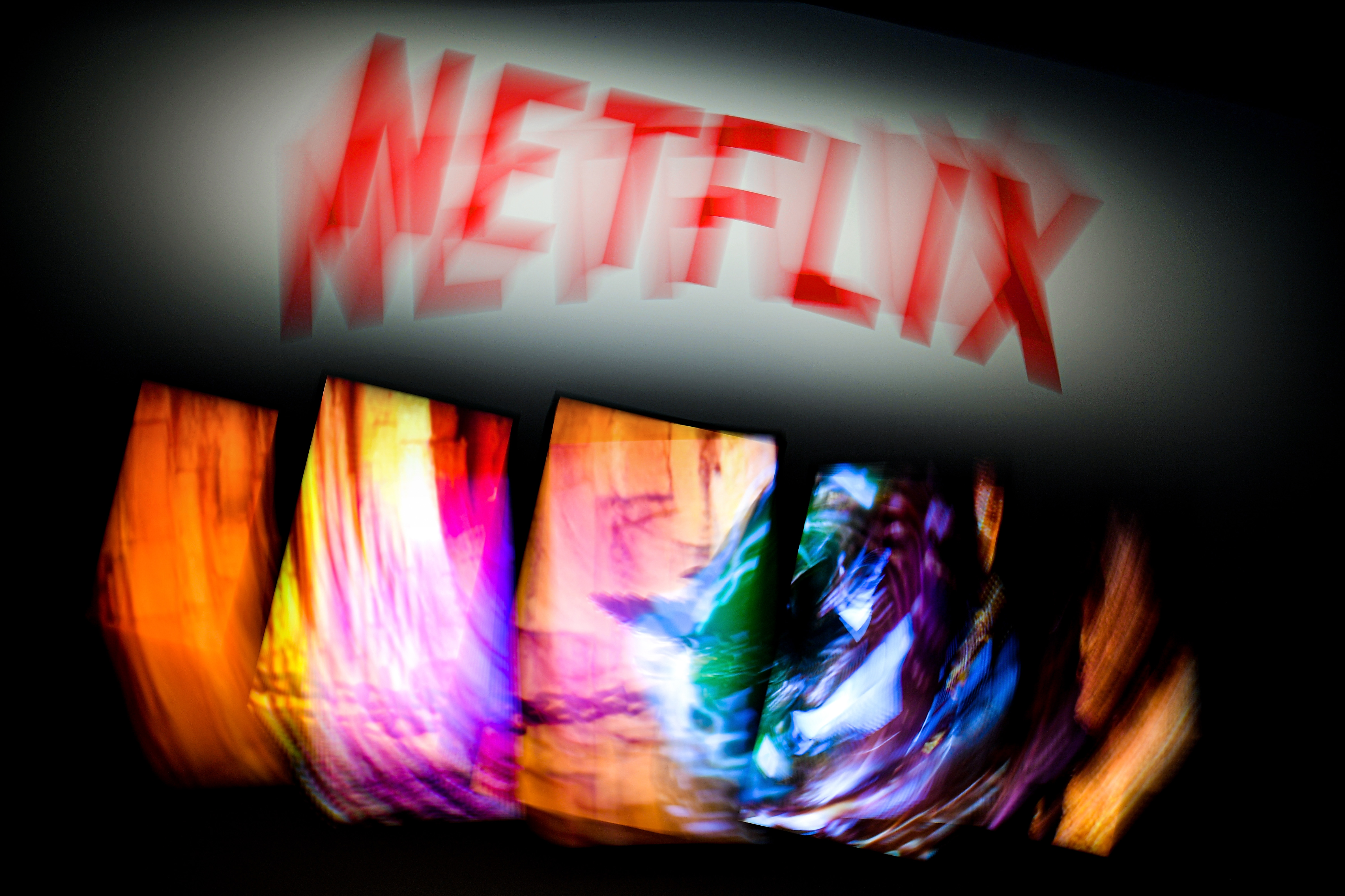 epa07782645 The lettering Netflix is on display at the Gamescom convention in Cologne, Germany, 20 August 2019. The Gamescom gaming convention runs from 20 to 24 August 2019.  EPA-EFE/SASCHA STEINBACH