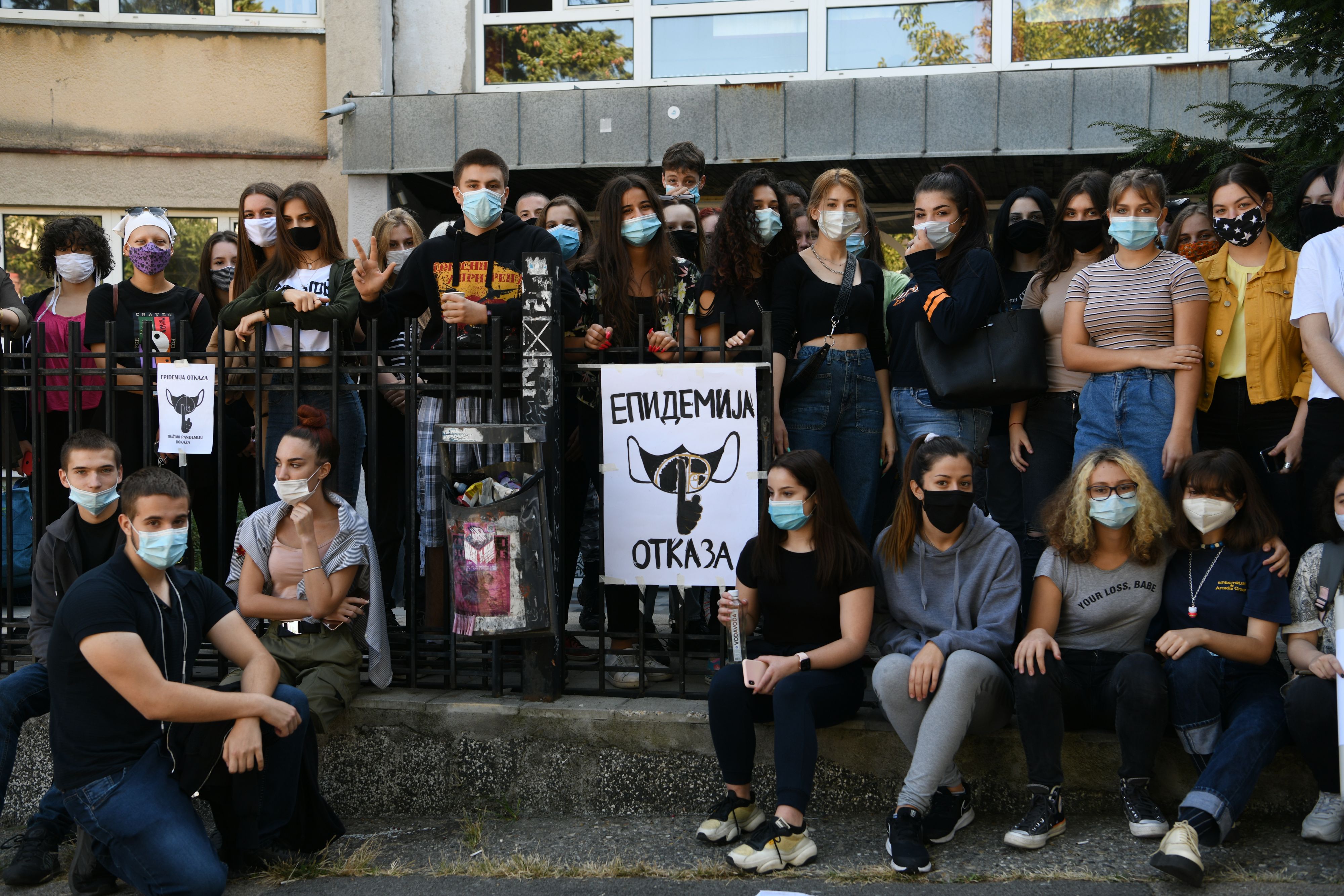 Beograd, 24.09.2020. Protest, Grafička škola, đaci protestuju zbog otkaza profesora Foto: Filip Krainčanić/Nova.rs
