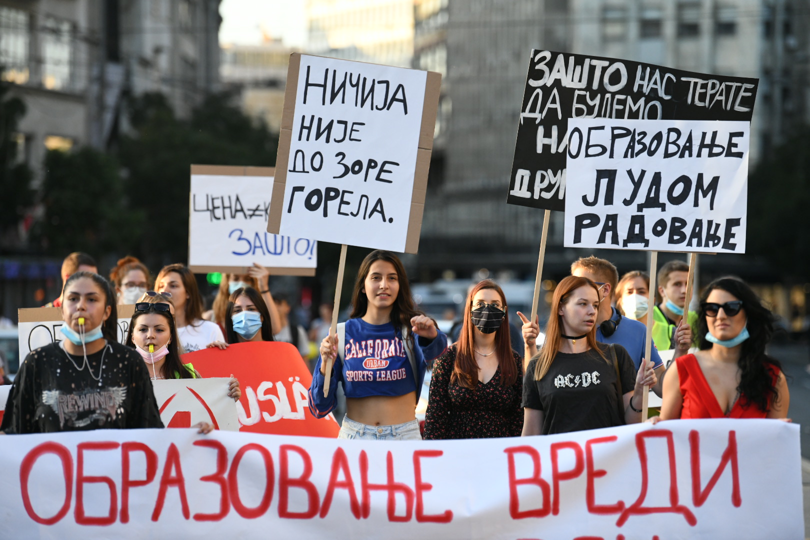 Beograd 24.09.2020. Studenti, protest, Terazije Foto: Vesna Lalić/Nova.rs