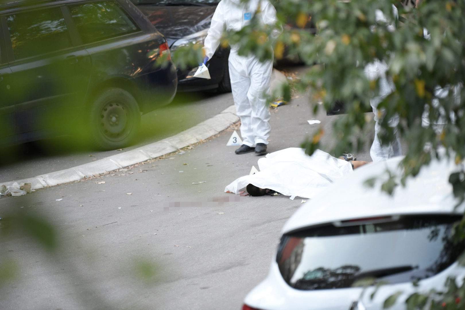 Beograd 05. septembar 2020. Jedna osoba ubijena je, dok je druga tesko ranjena u obracunu koji se oko 17 sati dogodio u Bulevaru Oslobodjenja 104 na Banjici u Beogradu, pucnjava, ubistvo, ranjavanje, uvidjaj, policija, fotenzika Foto:Dragan Mujan/Nova.rs