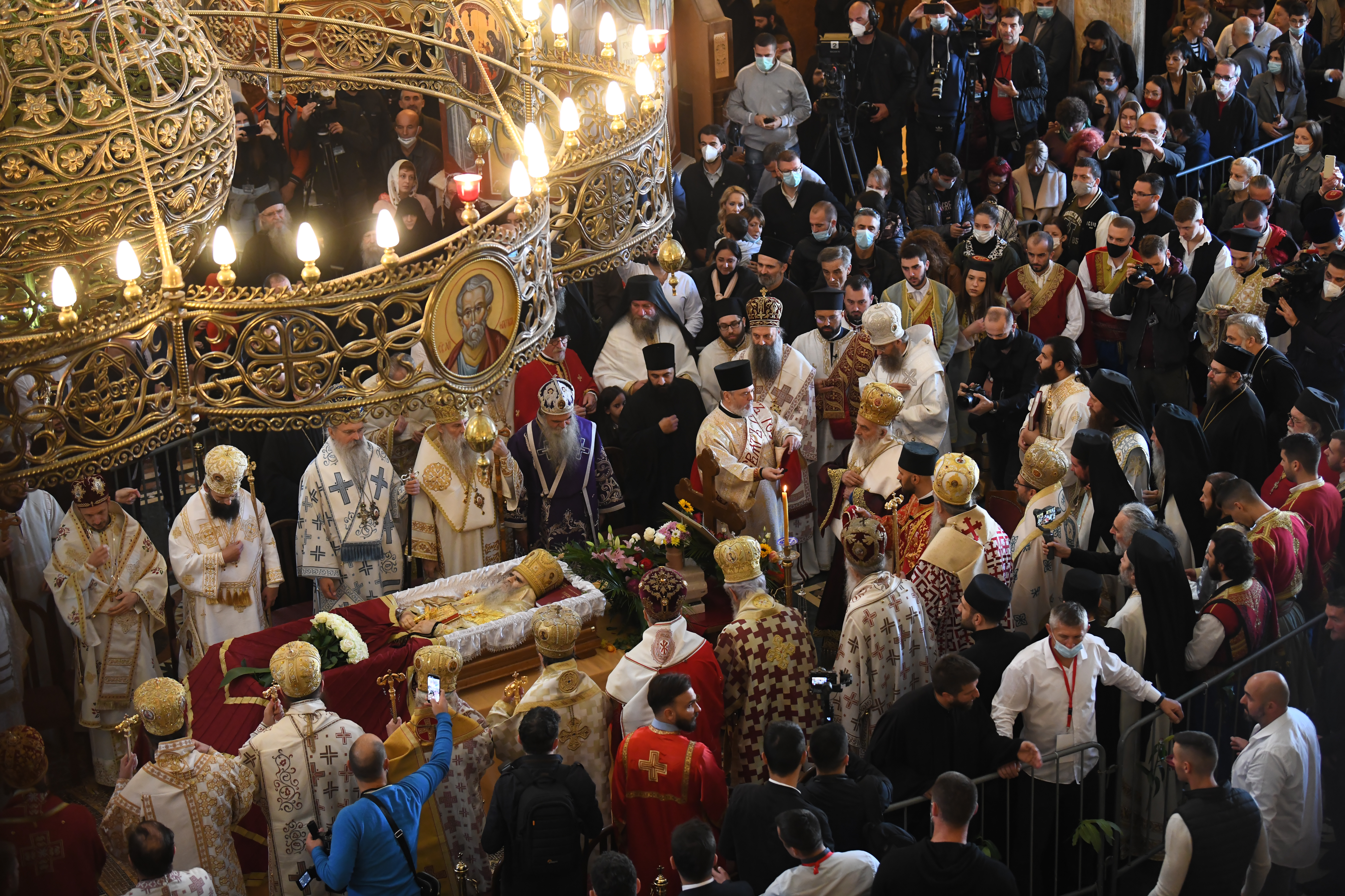 Podgorica, 01.11.2020. Hram Hristovog Vaskrsenja u Podgorici, Saborni hram Podgorica, Saborna crkva Podgorica, Liturgija, opelo i sahrana, zaupokojena liturgija, Mitropolit Amfilohije Radović Foto: Goran Srdanov/Nova.rs