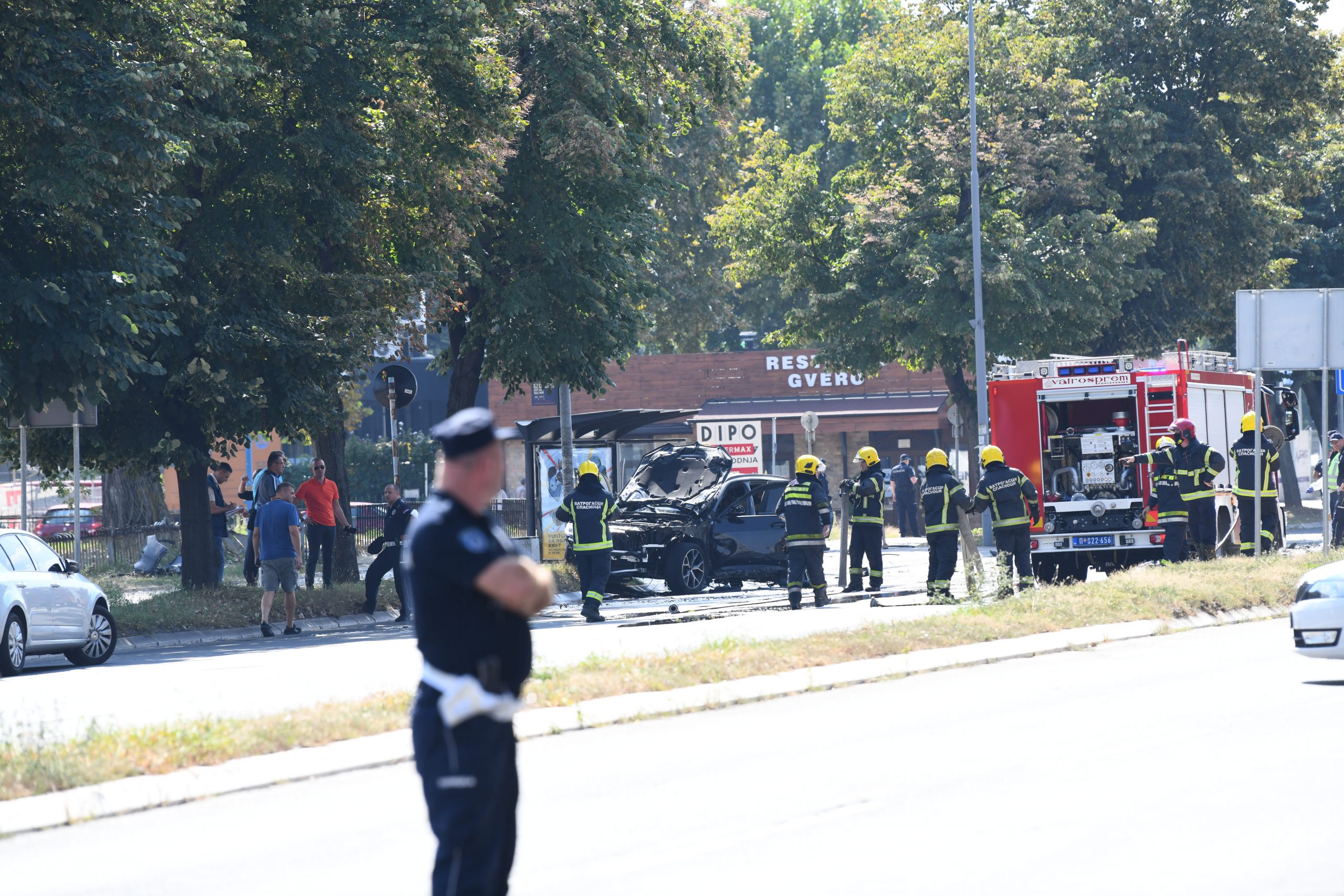 Eksplozija dzipa u Omladinskih brigada foto Goran Srdanov/Nova.rs