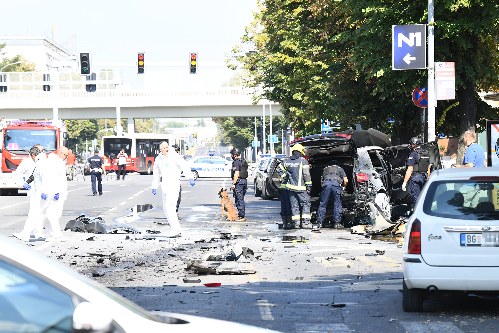 Eksplozija dzipa u Omladinskih brigada foto Goran Srdanov/Nova.rs