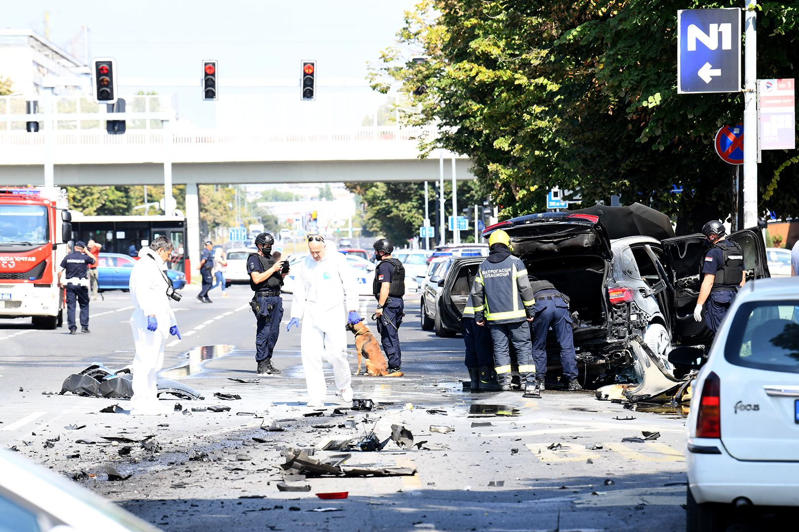 Eksplozija dzipa u Omladinskih brigada foto Goran Srdanov/Nova.rs