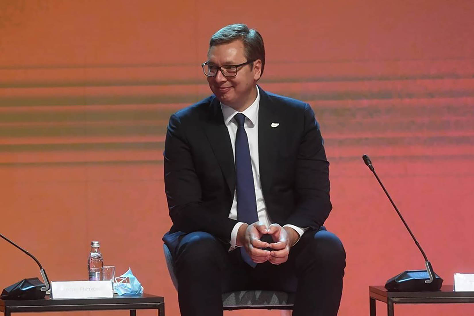 Bled, 31. avgusta 2020 - Predsednik Republike Srbije Aleksandar Vucic prisustvuje liderskom panelu Bledskog strateskog foruma – "Evropa posle Bregzita i Kovida 19". TANJUG/ INSTAGRAM/ BUDUCNOSTSRBIJEAV/bs/ fotografija niske rezolucije