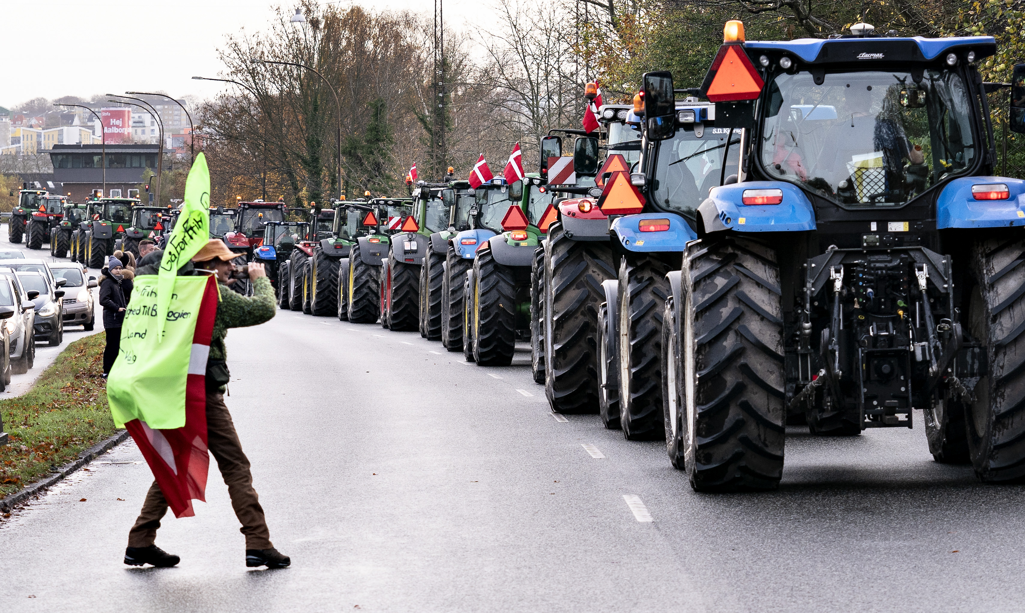 Farmers protest in Aalborg against order to cull all mink in Denmark