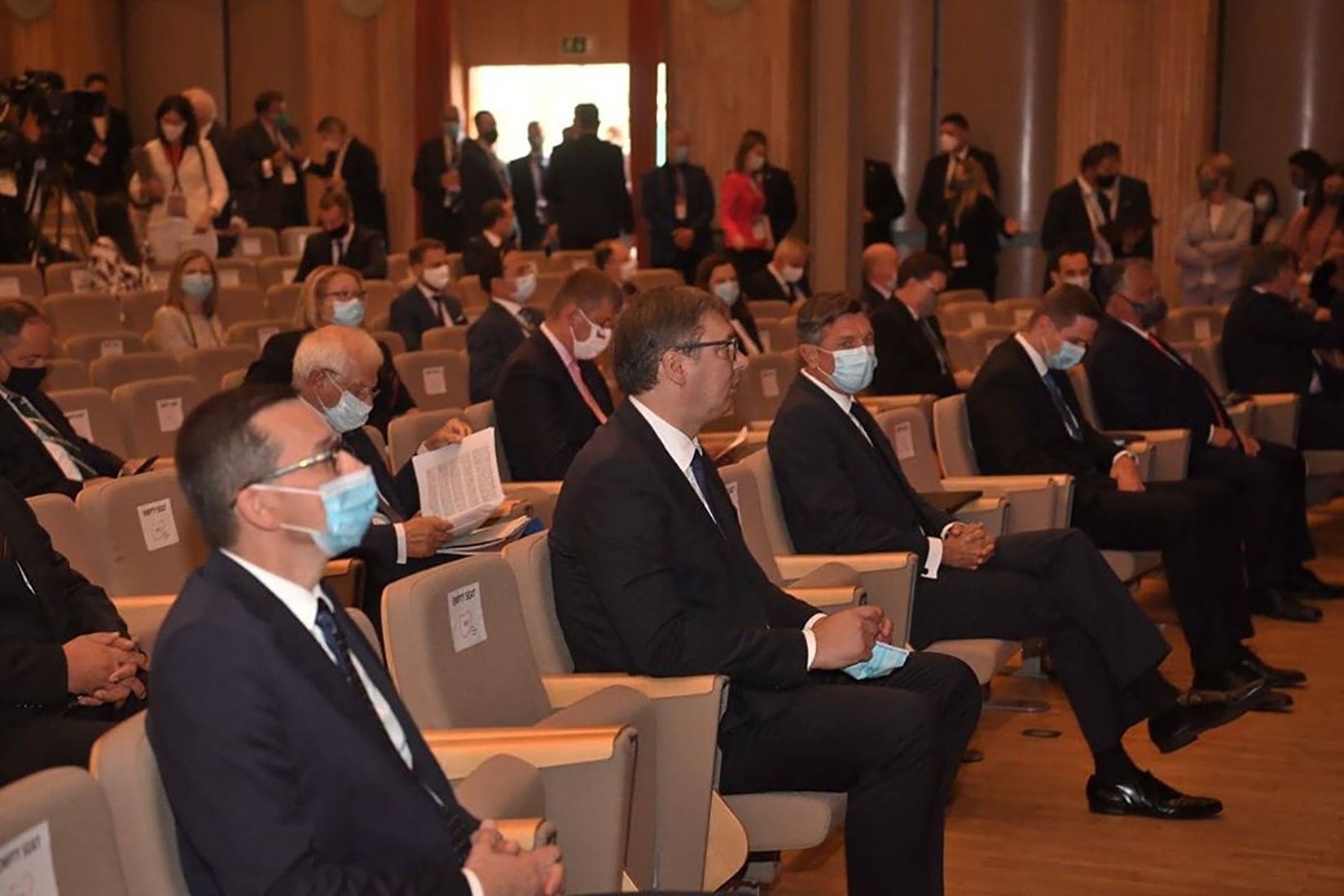 Bled, 31. avgusta 2020 - Predsednik Republike Srbije Aleksandar Vucic prisustvuje svecanom otvaranju Bledskog strateskog Foruma. TANJUG/ INSTAGRAM/ BUDUCNOSTSRBIJEAV/bs/ fotografija niske rezolucije