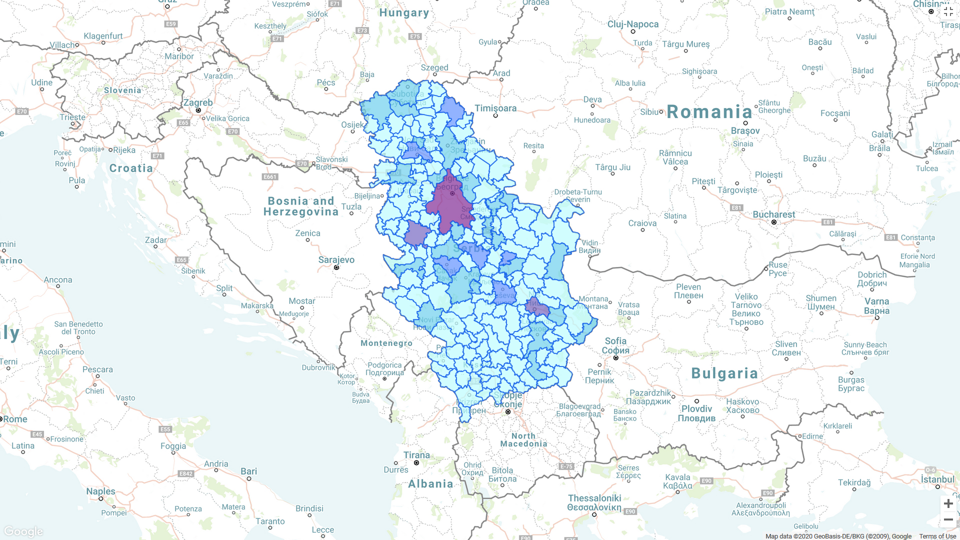mapa, koronavirus, covid-19, statistika