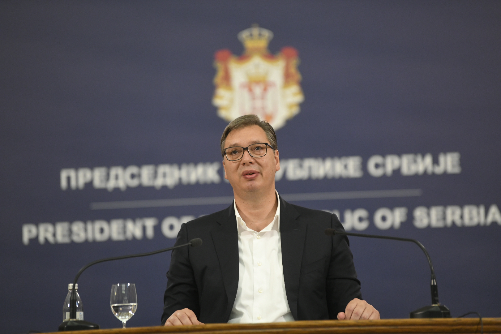 Beograd 08.07.2020. Aleksandar Vučić konferencija za medije, za stampu, za novinare, posle protesta i upada u skupstinu Srbije. Foto: Nemanja Jovanović/Nova.rs