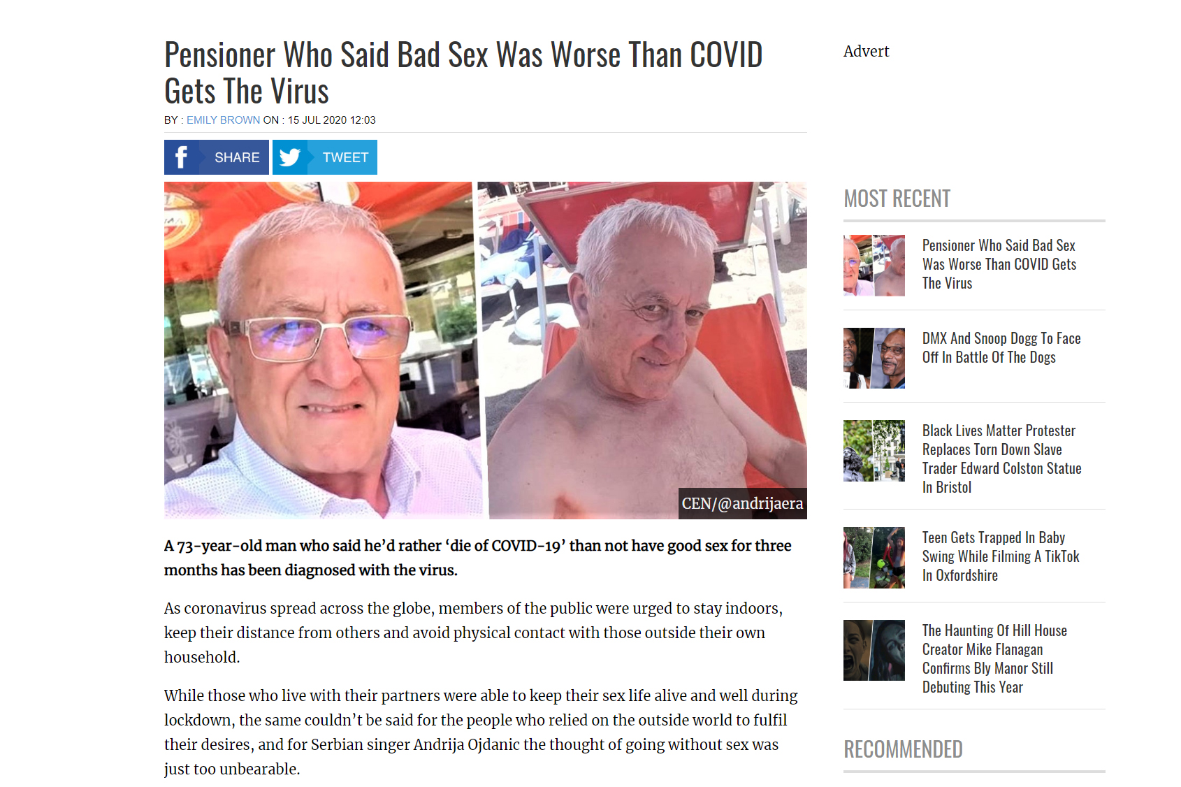 era ojdanic na stranim medijima