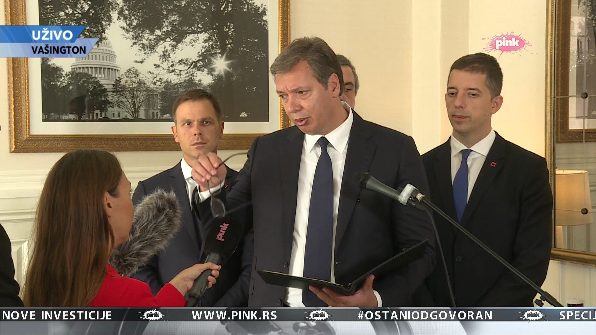 Aleksandar Vučić, Vašington, obraćanje Foto: Printscreen/TvPink