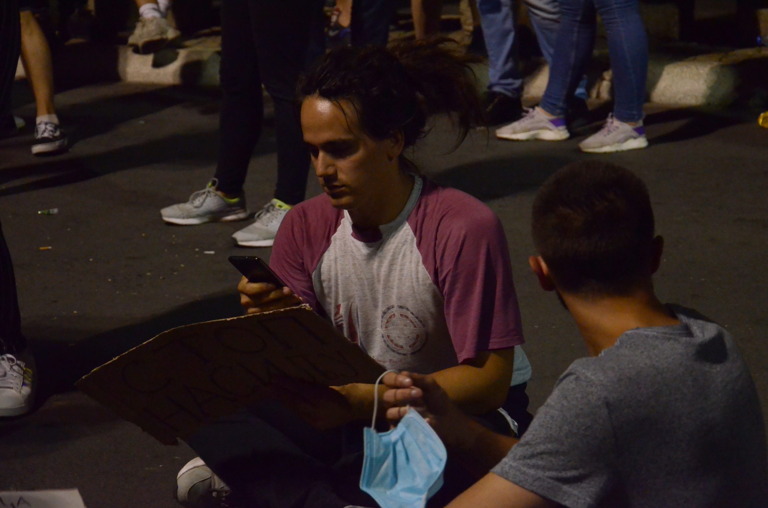 Beograd 08.07.2020. Treći dan protesta, 3 dan. Igor Šljapić, UHAPŠENI STUDENT, transparent, protest, demonstracije Foto: Tamara Marković/Nova.rs
