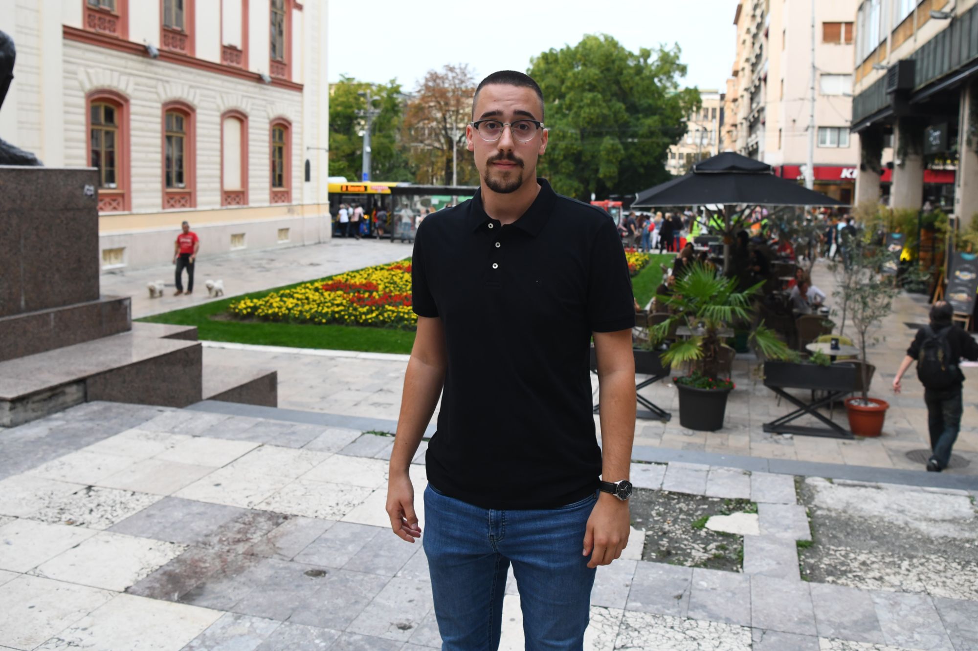 Beograd 03.10.2020. Nikola Arsenić. Studentski protest, studenti, protest, studentski trg, plato ispre Filozofskog fakulteta Foto: Goran Srdanov/Nova.rs