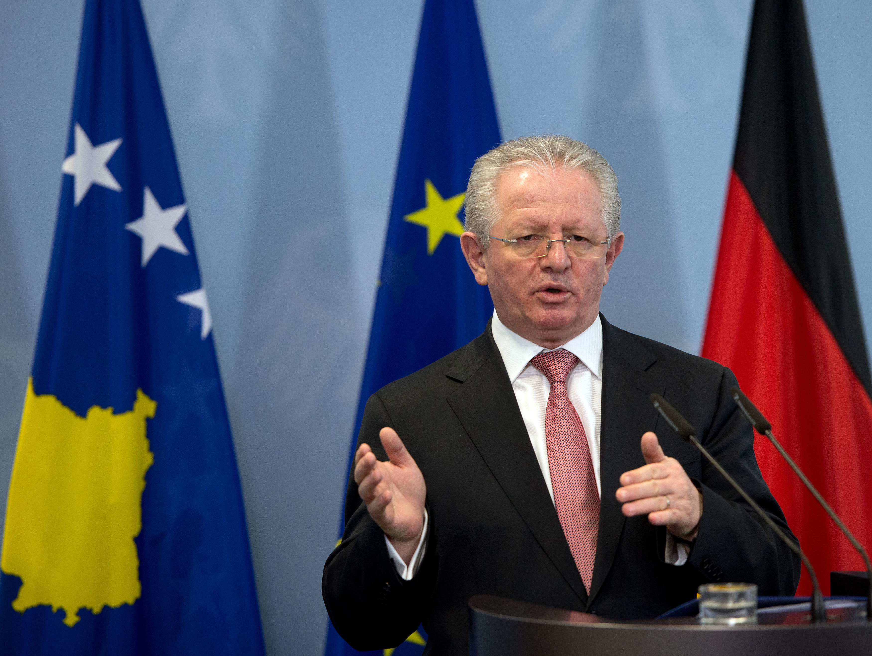 Kosovo's Interior Minister Skender Hyseni in Berlin