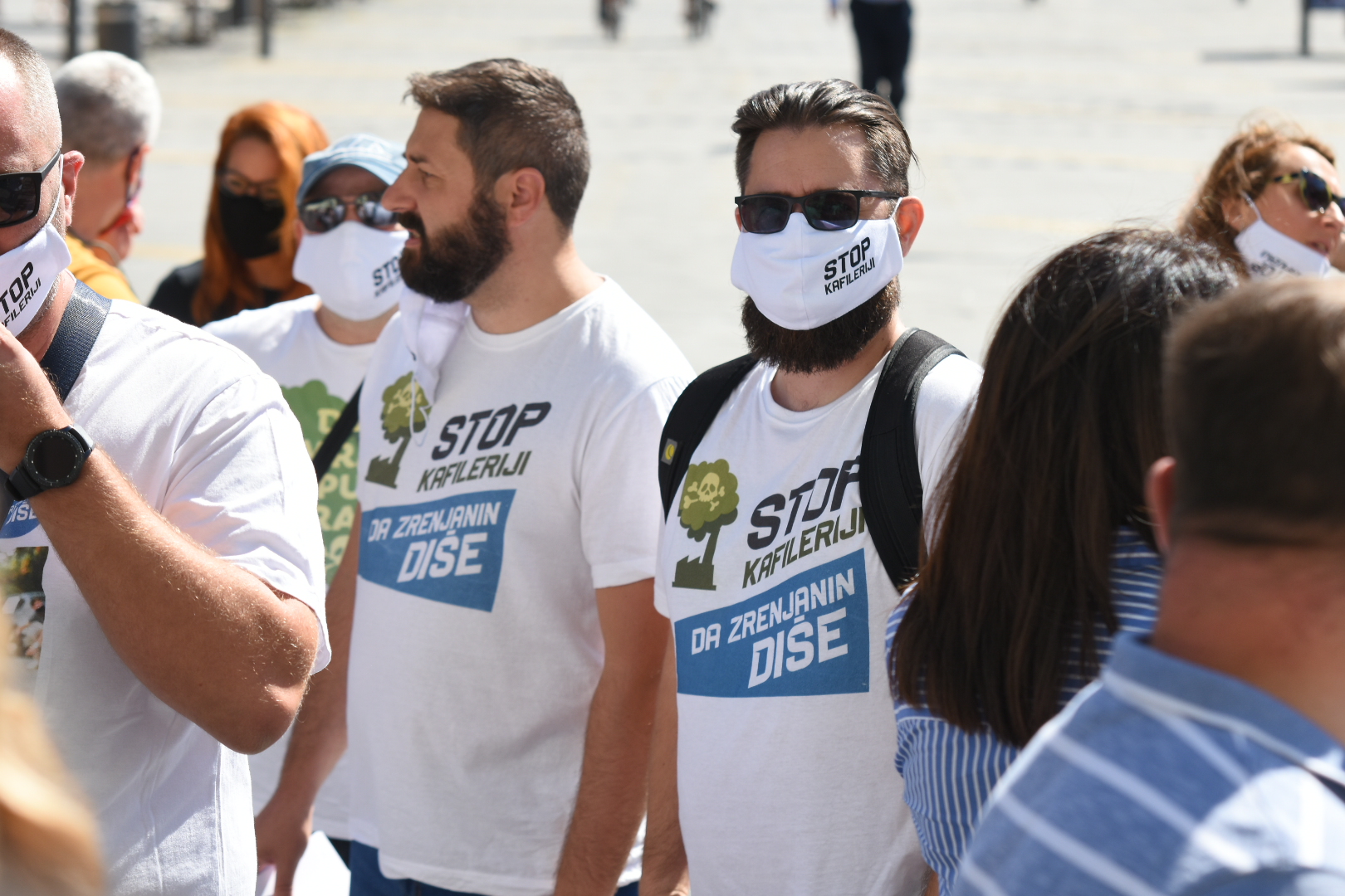 Zrenjanin 04. septembar 2020. Javna rasprava Linglong, protest Foto:Nenad Lazić/Nova.rs