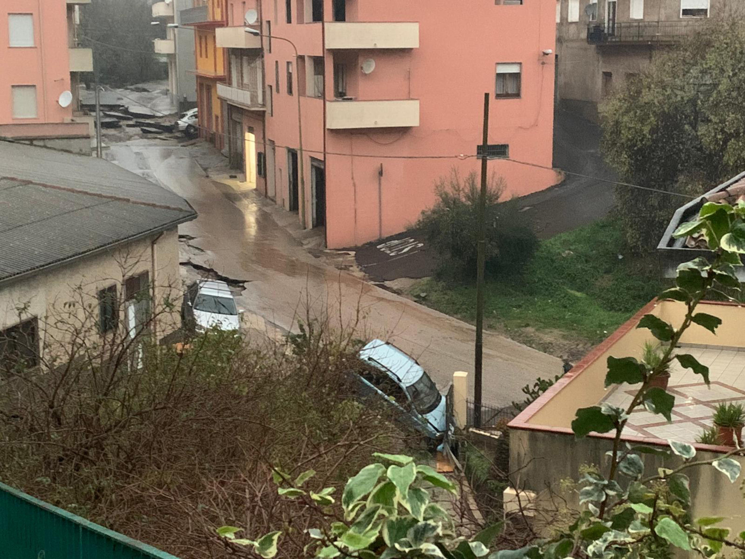epa08850600 The damage caused by the flood that hit Bitti in the Sardinia island, Italy, 29 November 2020. According to reports, three people have been killed in a flooding and mudslides after heavy rains in Bitti.  EPA-EFE/CRISTIAN FARINA