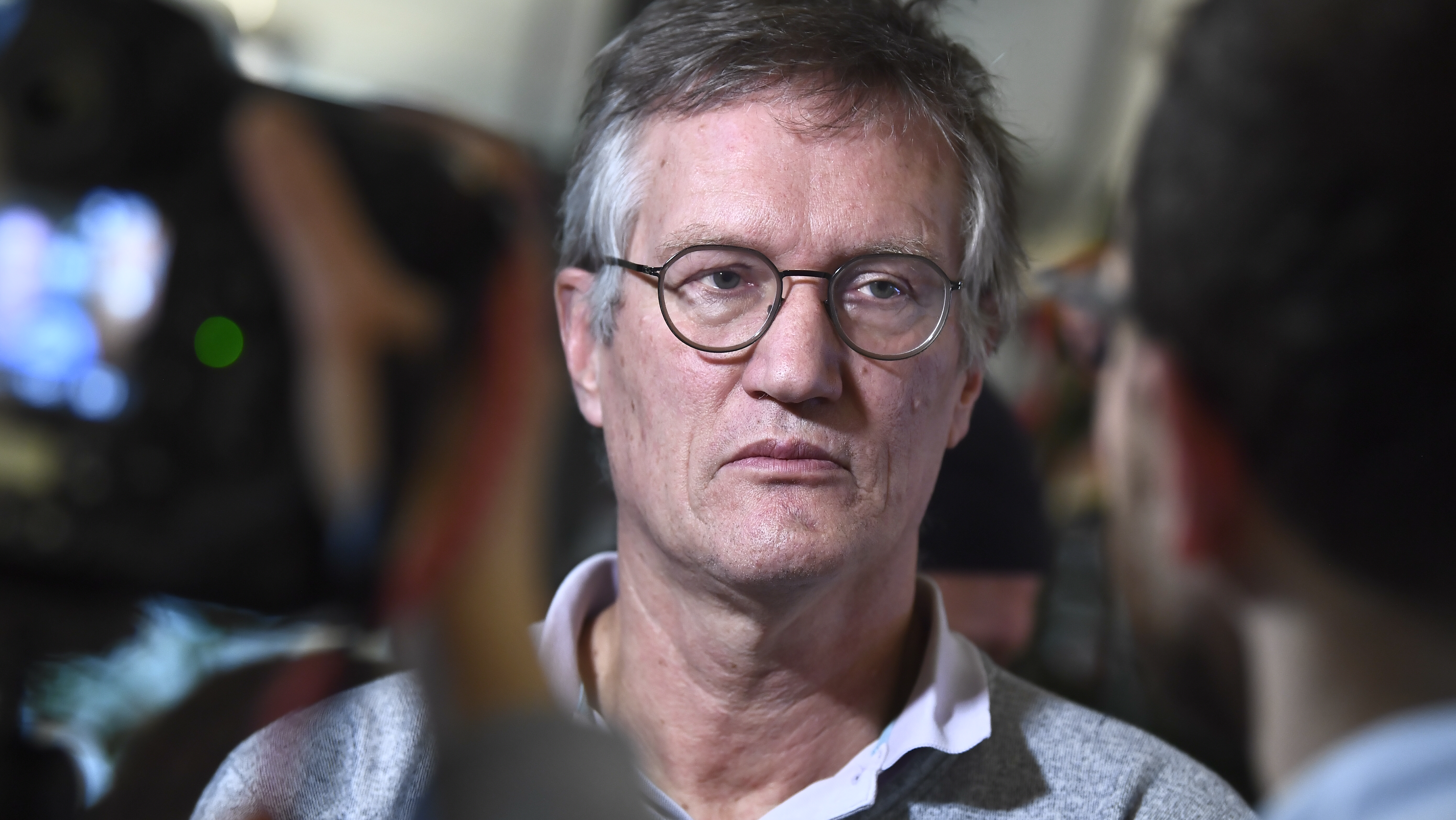 epa08289476 State epidemiologist Anders Tegnell of the Public Health Agency of Sweden talks to journalists during a daily news conference on the coronavirus situation, in Stockholm, Sweden, 12 March 2020.  EPA-EFE/Claudio Bresciani  SWEDEN OUT