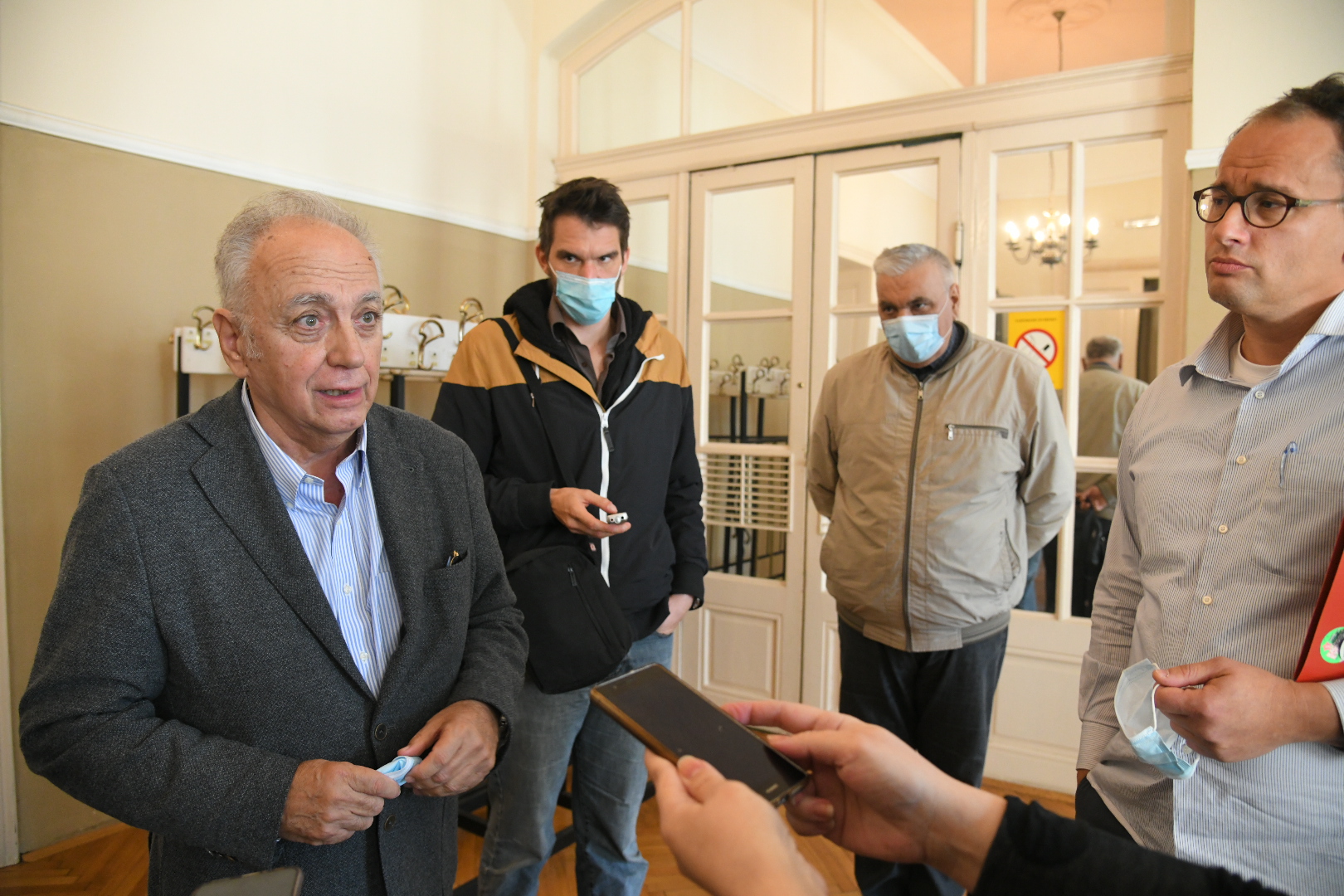 Beograd 14.10.2020. Rektorat, Protest profesora ispred rektorata, proglasenje profesora Čudanova, Dušan Teodorović Foto: Nemanja Jovanović/Nova.rs