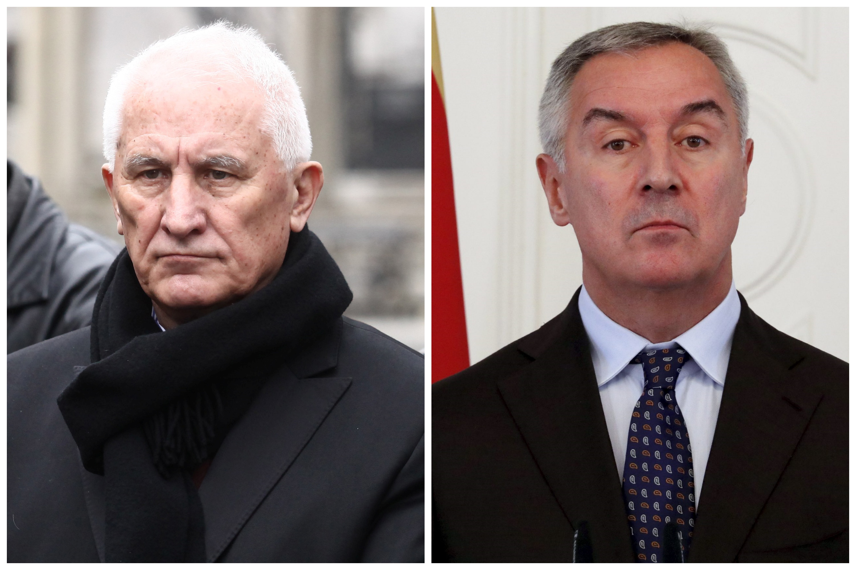 Matija Bećković, Milo Đukanović, Milo Djukanović, kombo Foto: Arhiva/EPA-EFE/TOMS KALNINS