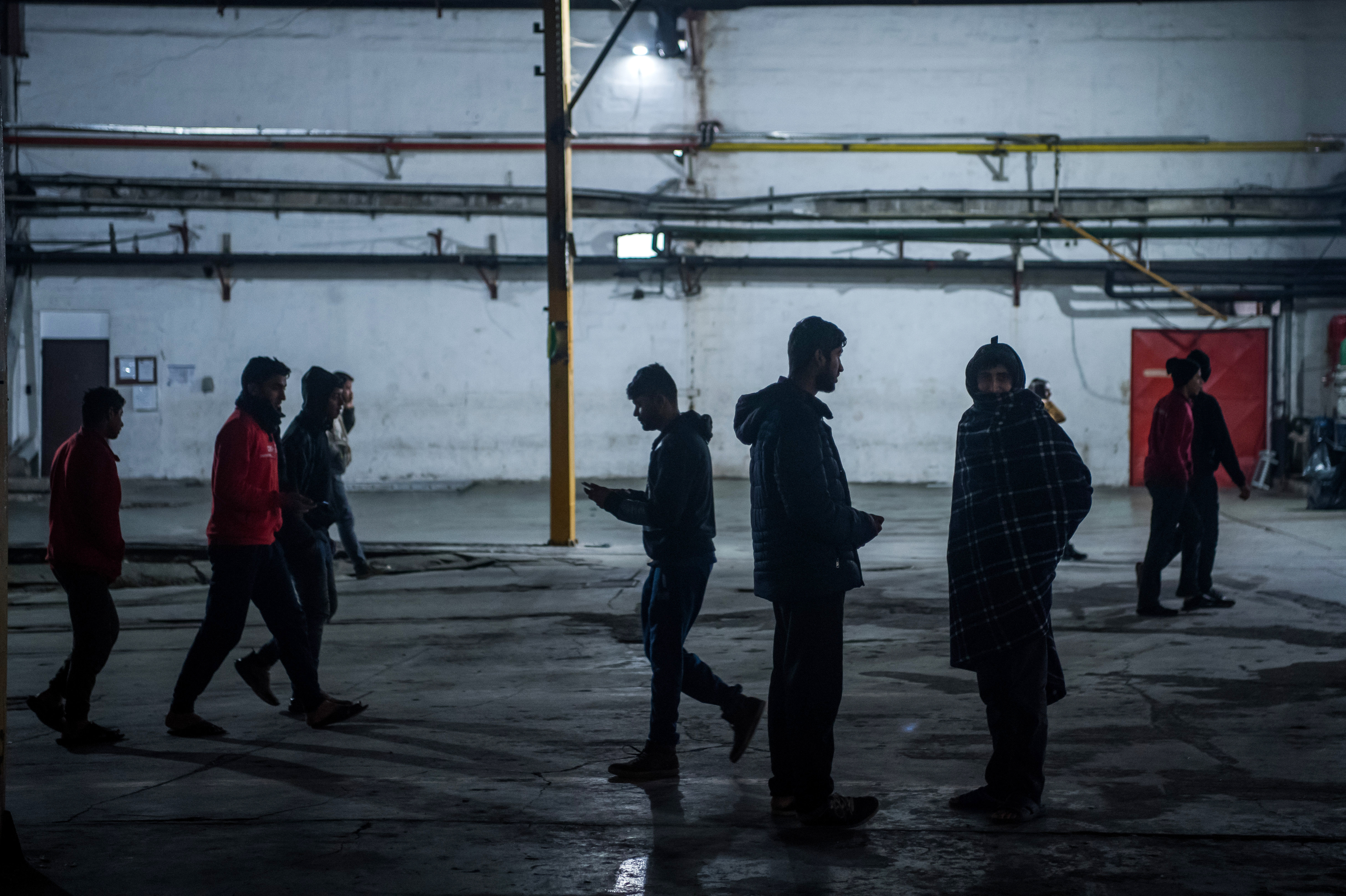 Temporary migrant shelter in Bihac