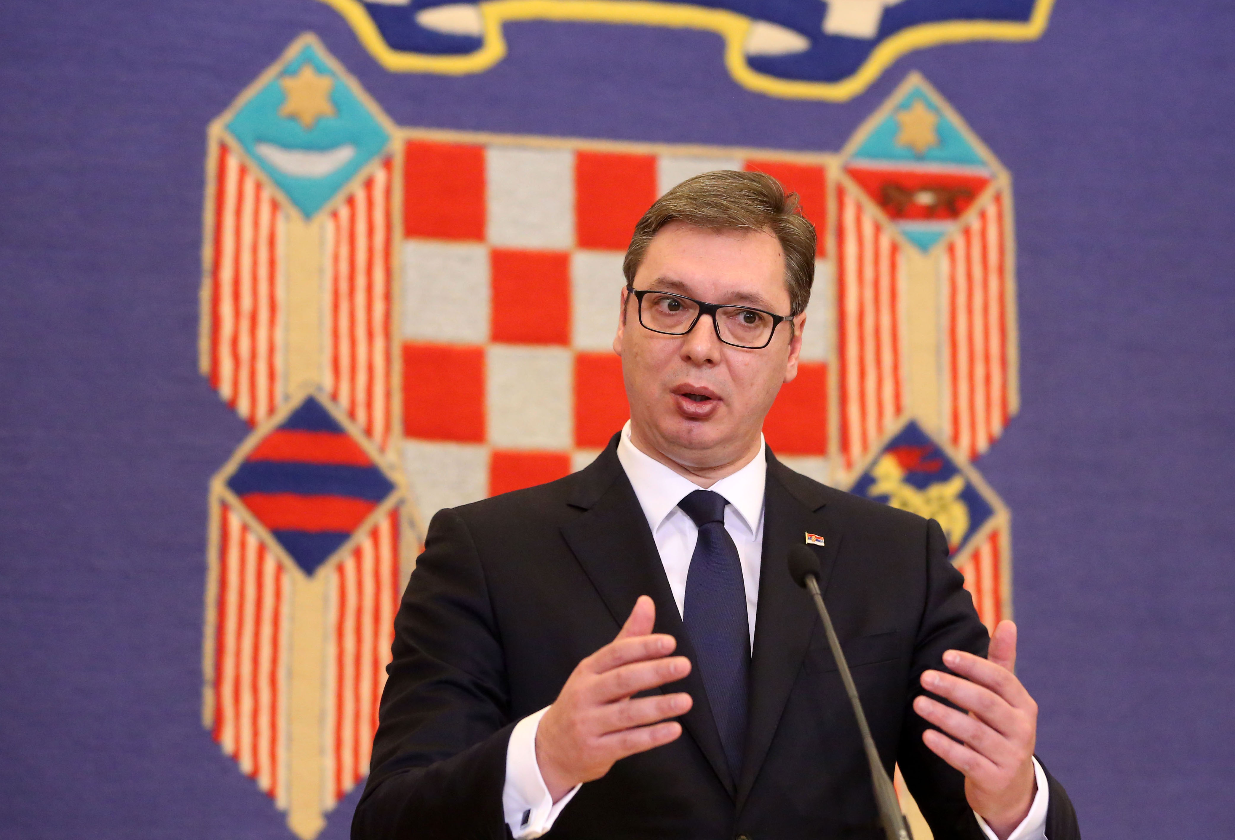 Serbian President Aleksandar Vucic in Croatia