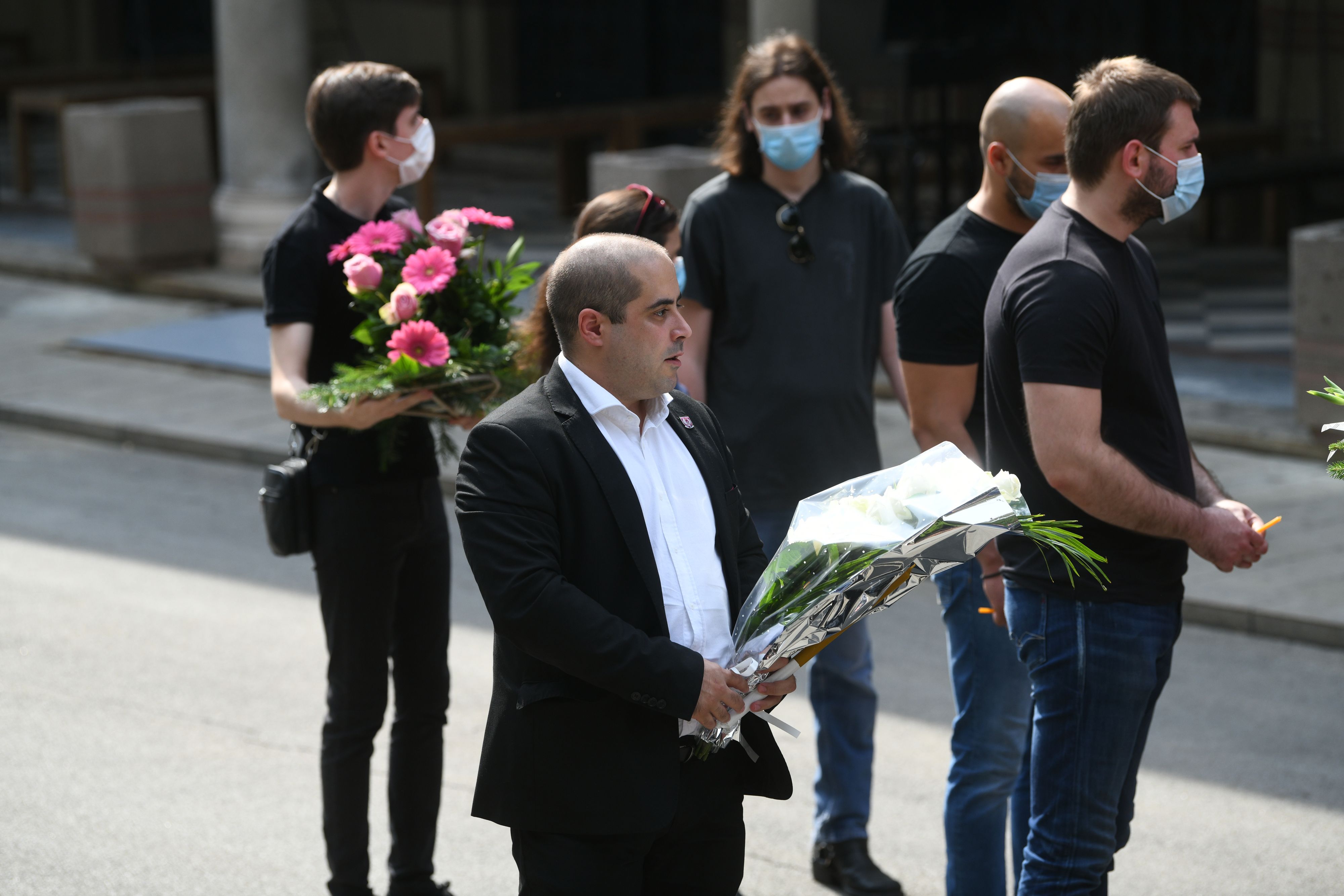 Beograd 08.08.2020. Miša Vacić. Sahrana književnice Isidore Bjelica u Aleji zaslužnih građana, na Novom groblju u Beogradu. Isidora Bjelica, sahrana, Novo groblje, Aleja zaslužnih gradjana Foto: Filip Krainčanić/Nova.rs