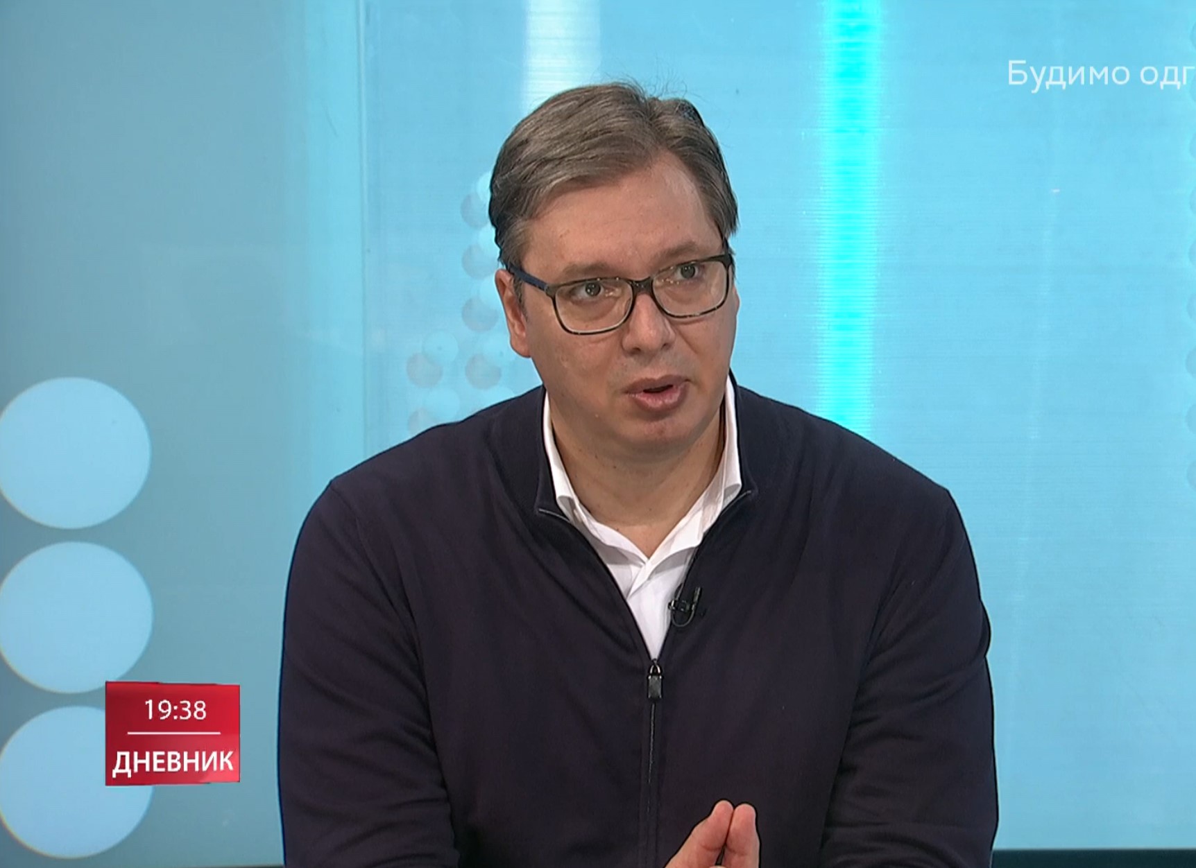 Aleksandar Vučić, gostovanje, Dnevnik RTS 1 Foto: Screenshot/RTS 1