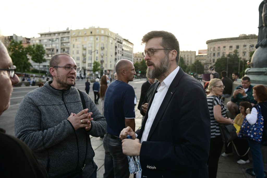 Beograd 13. jul 2020. Sedmi dan protesta ispred Skupstine Srbije Foto:Goran Srdanov/Nova.rs