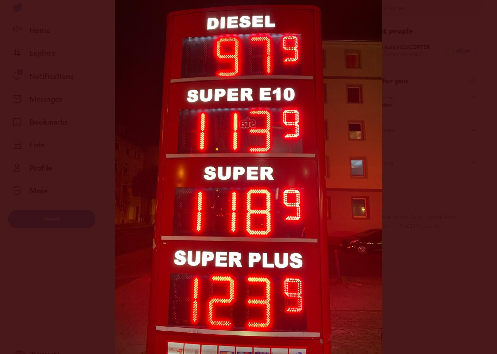 cena benzina u Nemačkoj 23.10.2020. dizel ispod evra