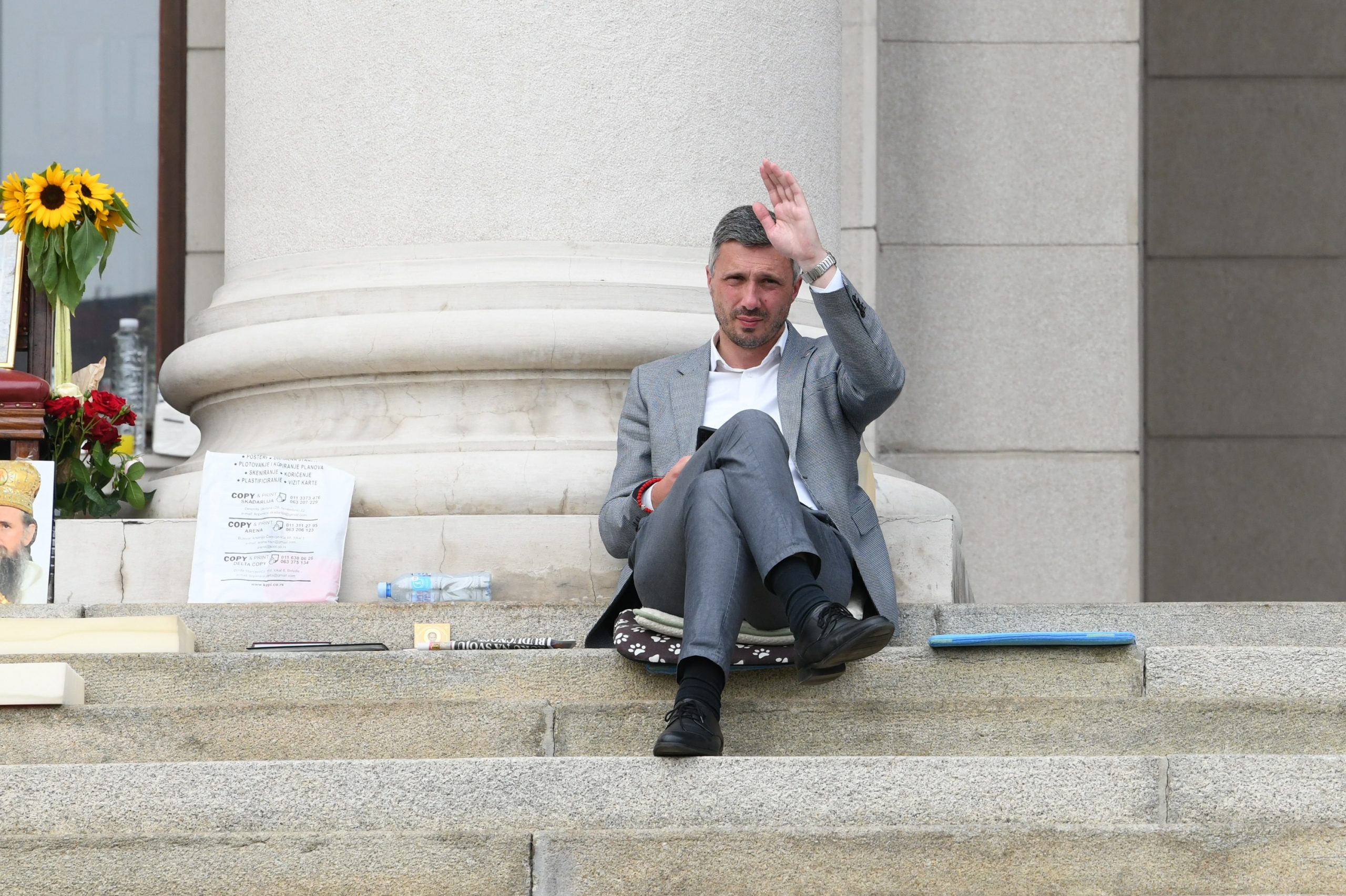 Beograd 18.05.2020. Bosko Obradovic strajk gladju ispred Skupstine Srbije Foto:Vesna Lalić/Nova.rs