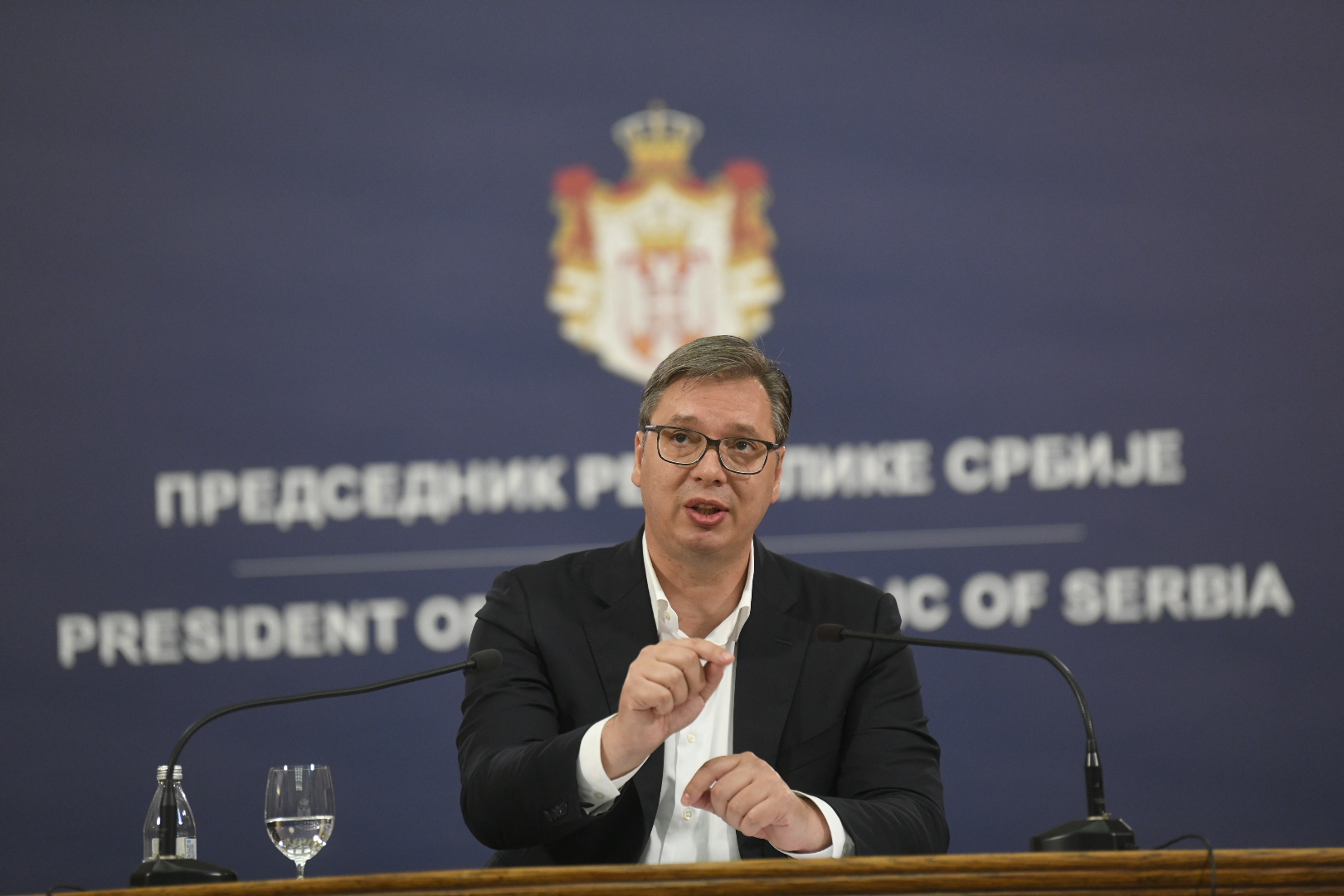 Beograd 08.07.2020. Aleksandar Vučić konferencija za medije, za stampu, za novinare, posle protesta i upada u skupstinu Srbije. Foto: Nemanja Jovanović/Nova.rs