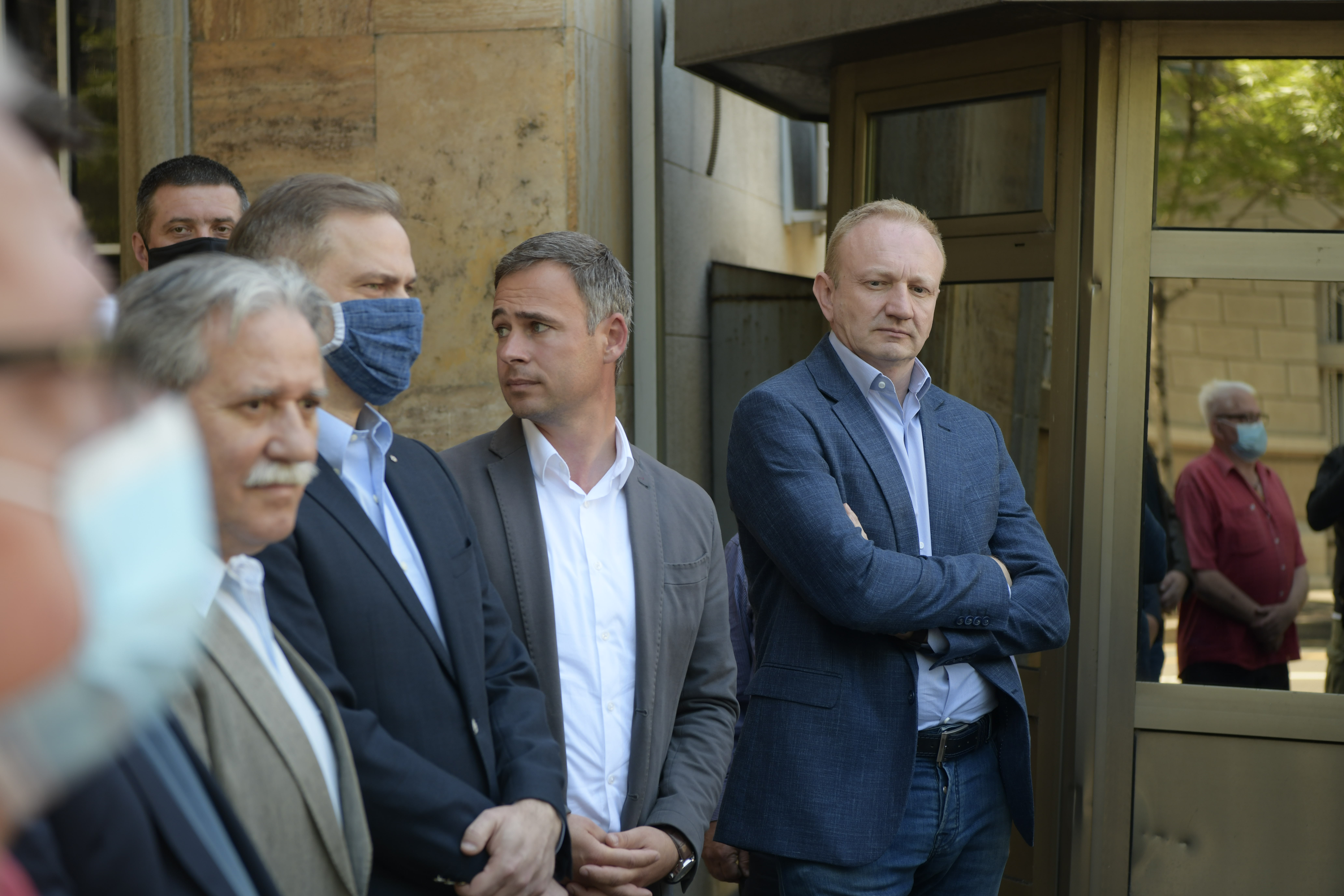 Beograd, 13.05.2020. Miroslav Aleksić, Dragan Đilas, konferencija za štampu Saveza za Srbiju ispred Republičke izborne komisije, Rik, Szs, Foto: Goran Srdanov/Nova.rs