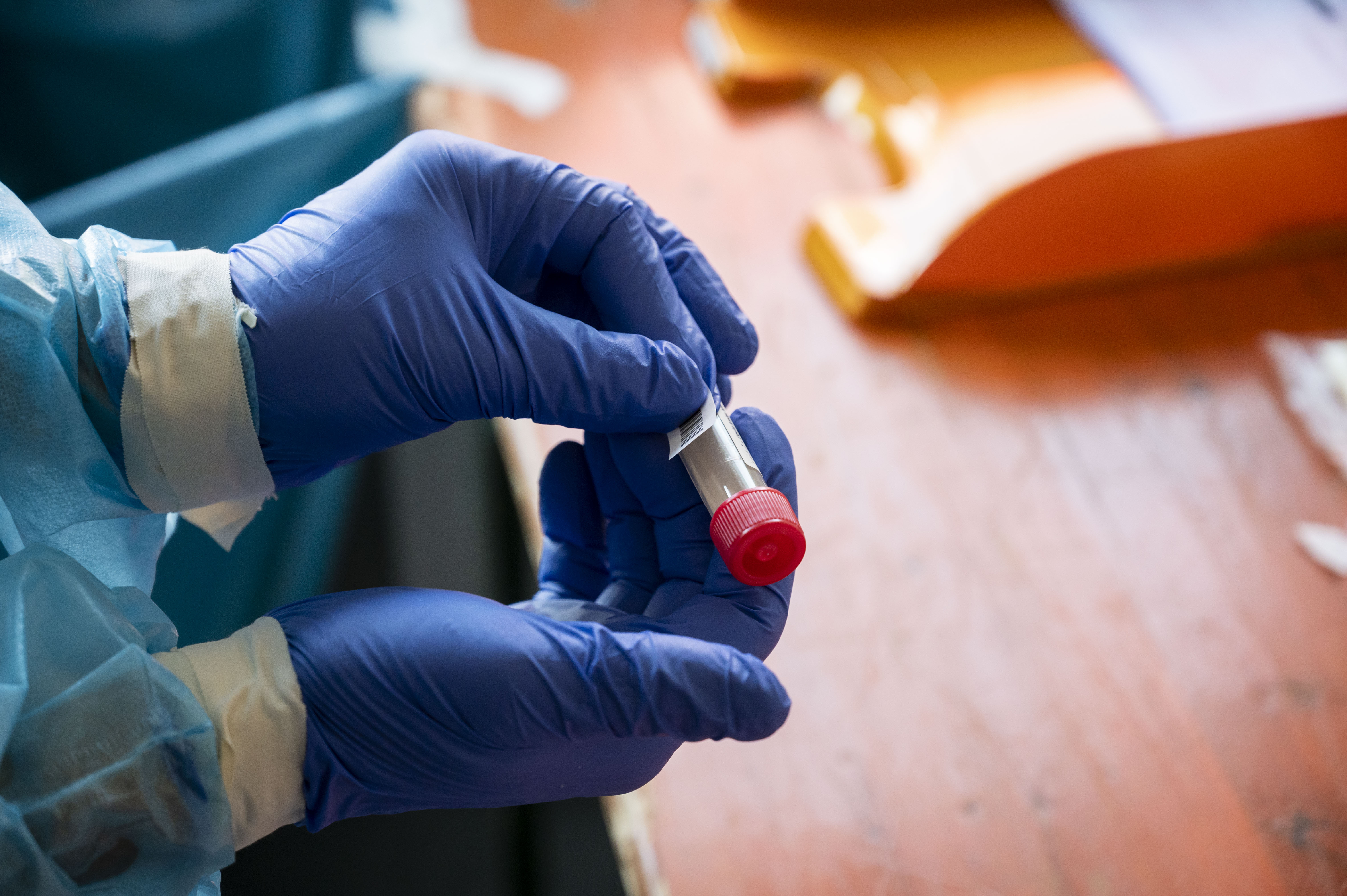 koronavirus test Testing for coronavirus at motorway near German-Austrian border