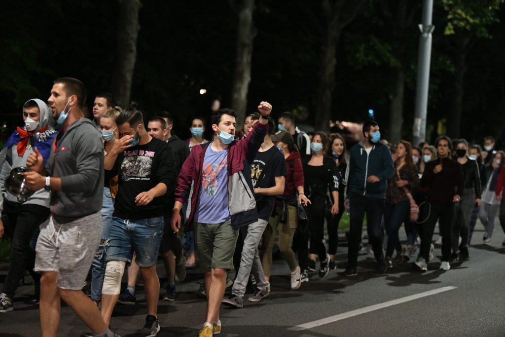 Beograd, 07.07.2020. Studentski grad, Studenti, Protest protiv Vučića i policijskog časa Foto: Vesna Lalić/Nova.rs