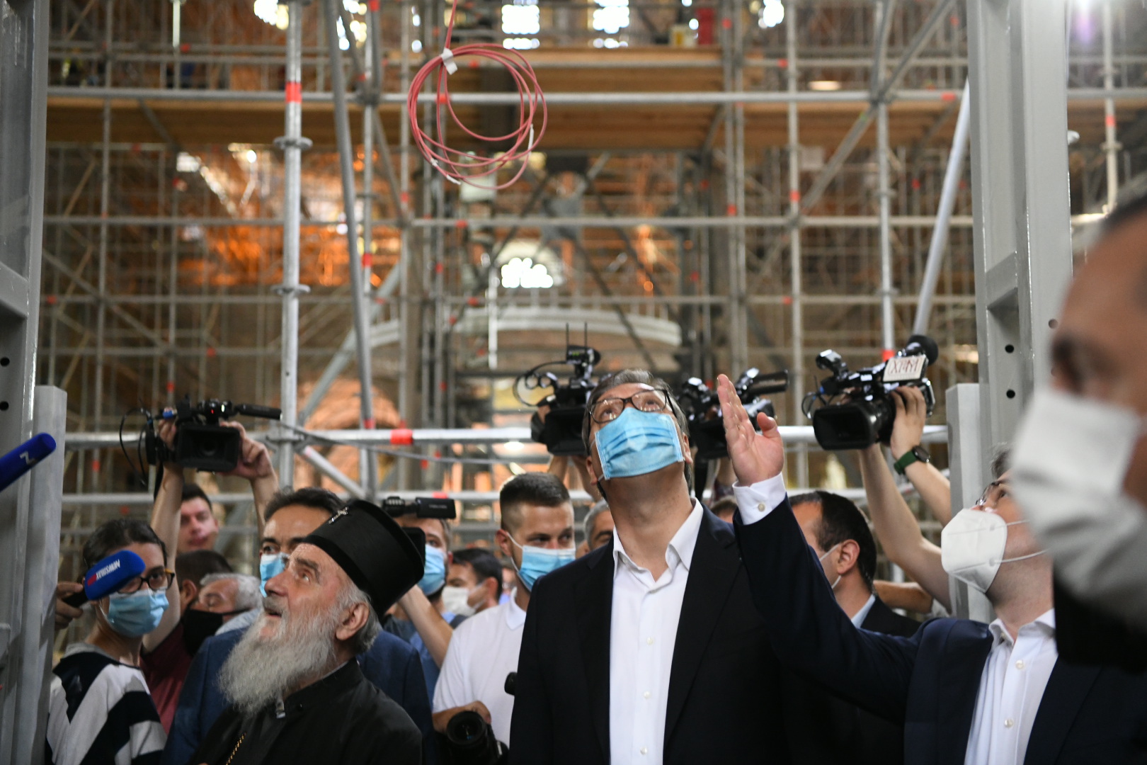 Beograd 20. avgust 2020. Patrijarh Irinej, Aleksandar Vucic, Hram Svetog Save obilazak radova Foto:Vesna Lalić/Nova.rs