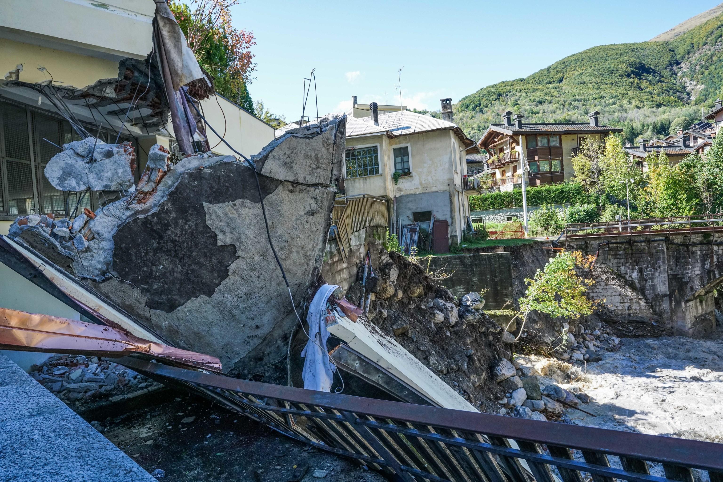 Bad weather in Italy; damage to Limone Piemonte