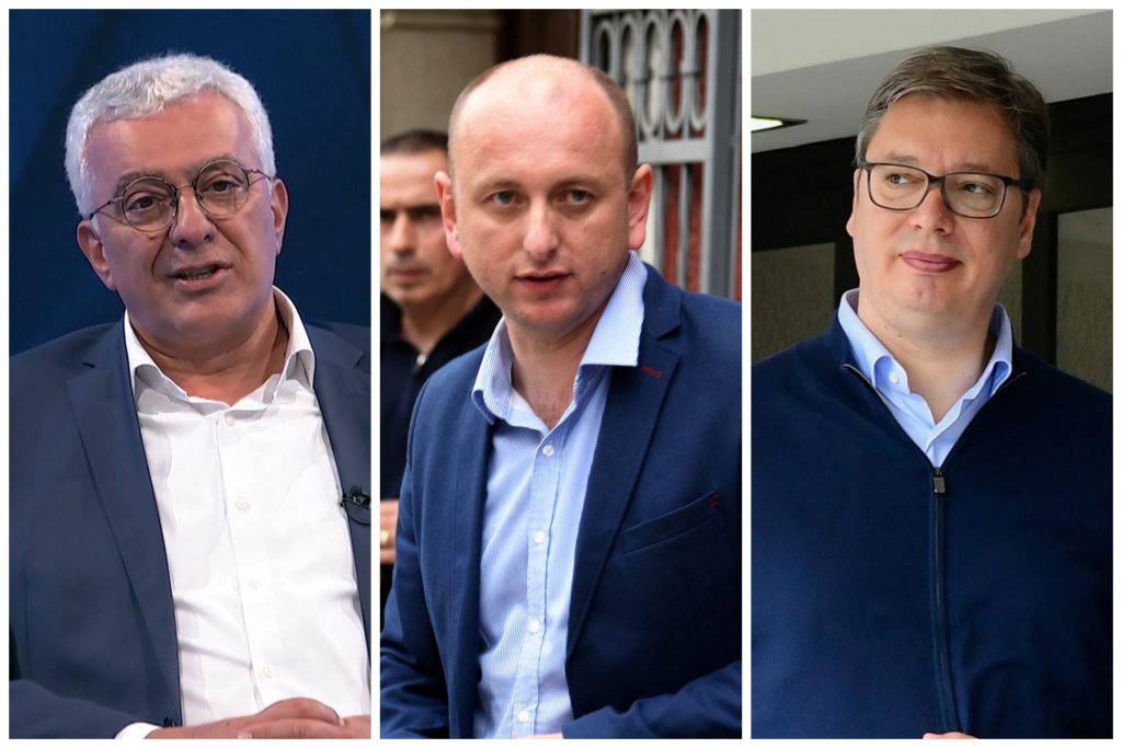 Andrija Mandić, Milan Knežević, Aleksandar Vučić, kombo Foto: Printscreen/Tv Pink/EPA-EFE/BORIS PEJOVIC/Arhiva