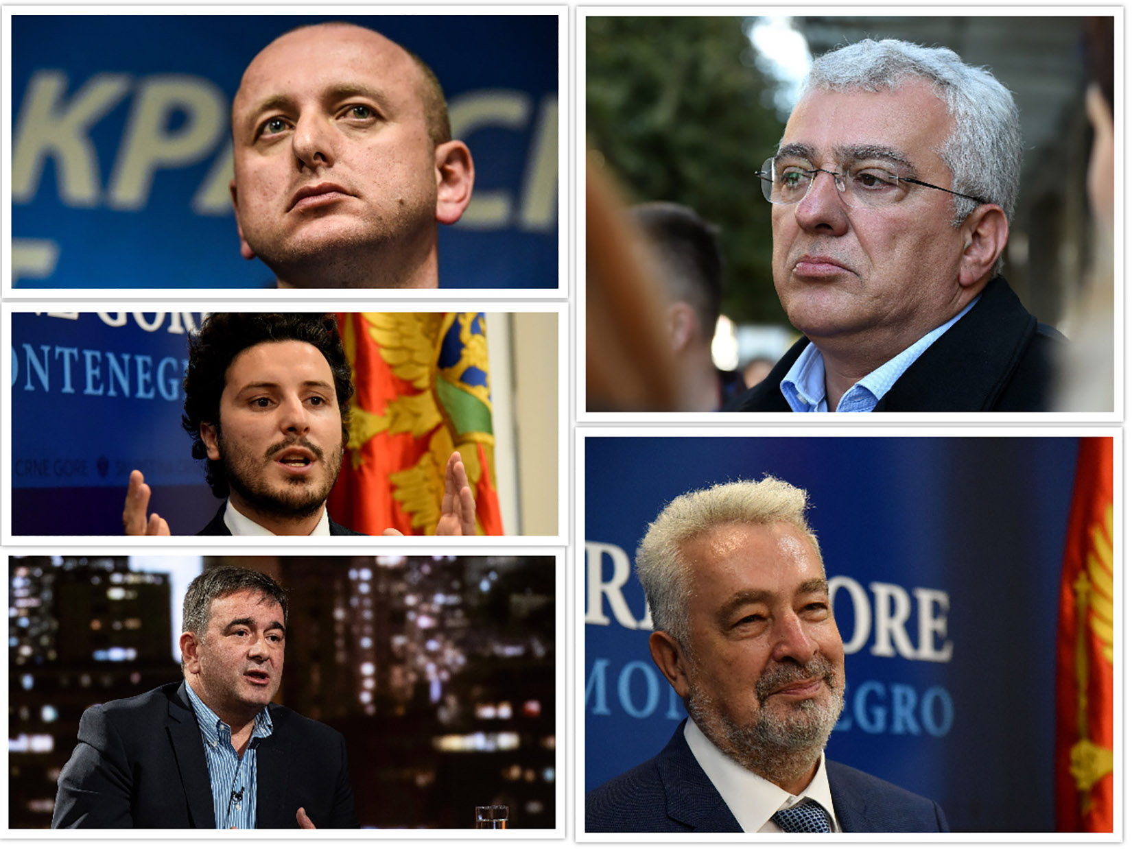Milan Knezevic Andrija Mandic Dritan Abazovic, Zdravko Krivokapic, Medojevic Nebojsa