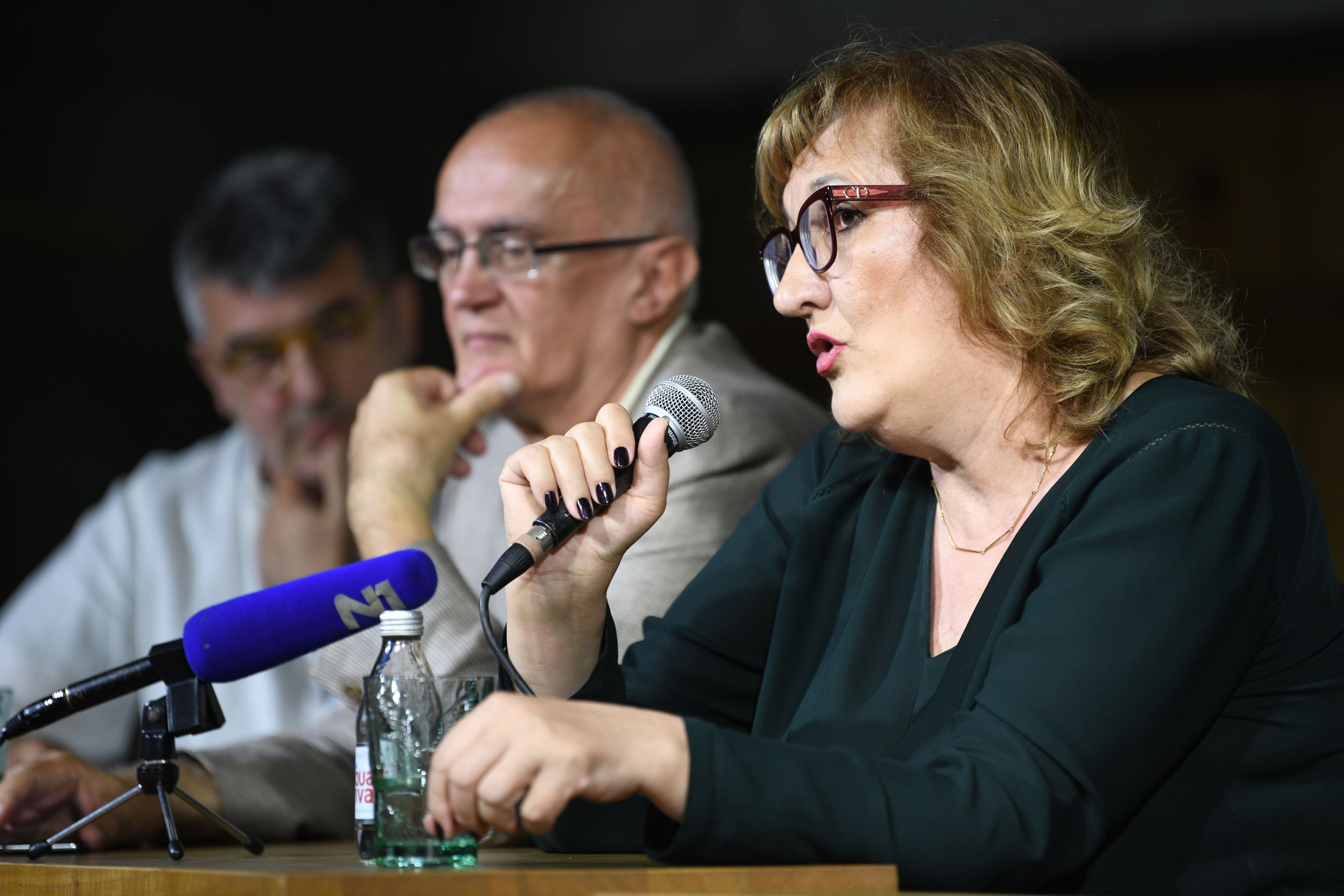 Beograd, 15.06.2020. Tribina Bojkot, Dorcol Platz, Dorćol plac, Mila Jovanović, Biljana Stepanović, Rodoljub Šabić, Dušan Čavić, Jelena Vasiljević, Vladimir Milić, Predrag Koraksić Corax Foto: Filip Krainčanić/Nova.rs