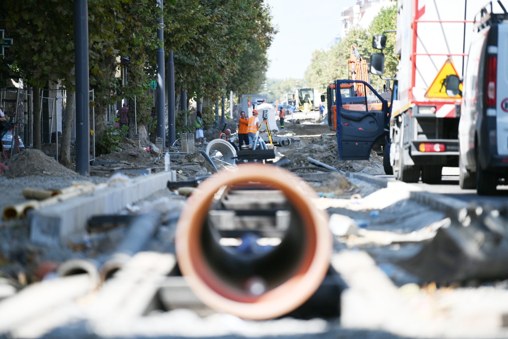 BEOGRAD 01.09.2020 Radovi, ulica Cara Dusana, rekonstrukcija ulice, radnici