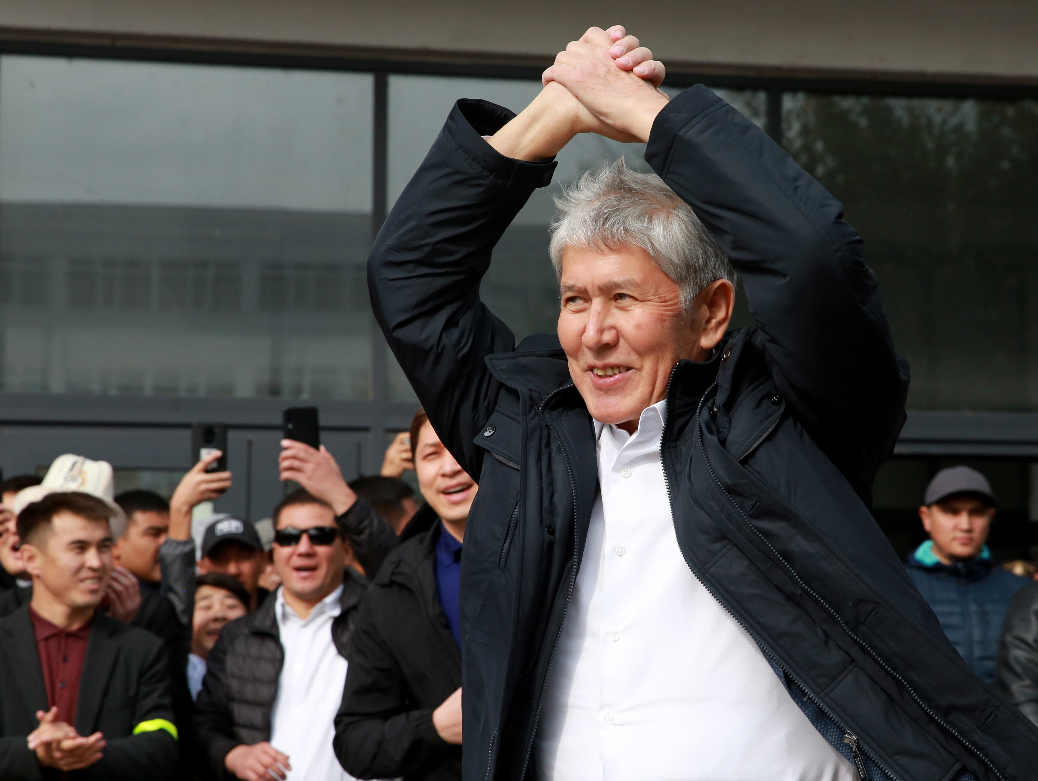 Kyrgyzstan's former president Almazbek Atambayev during a rally
