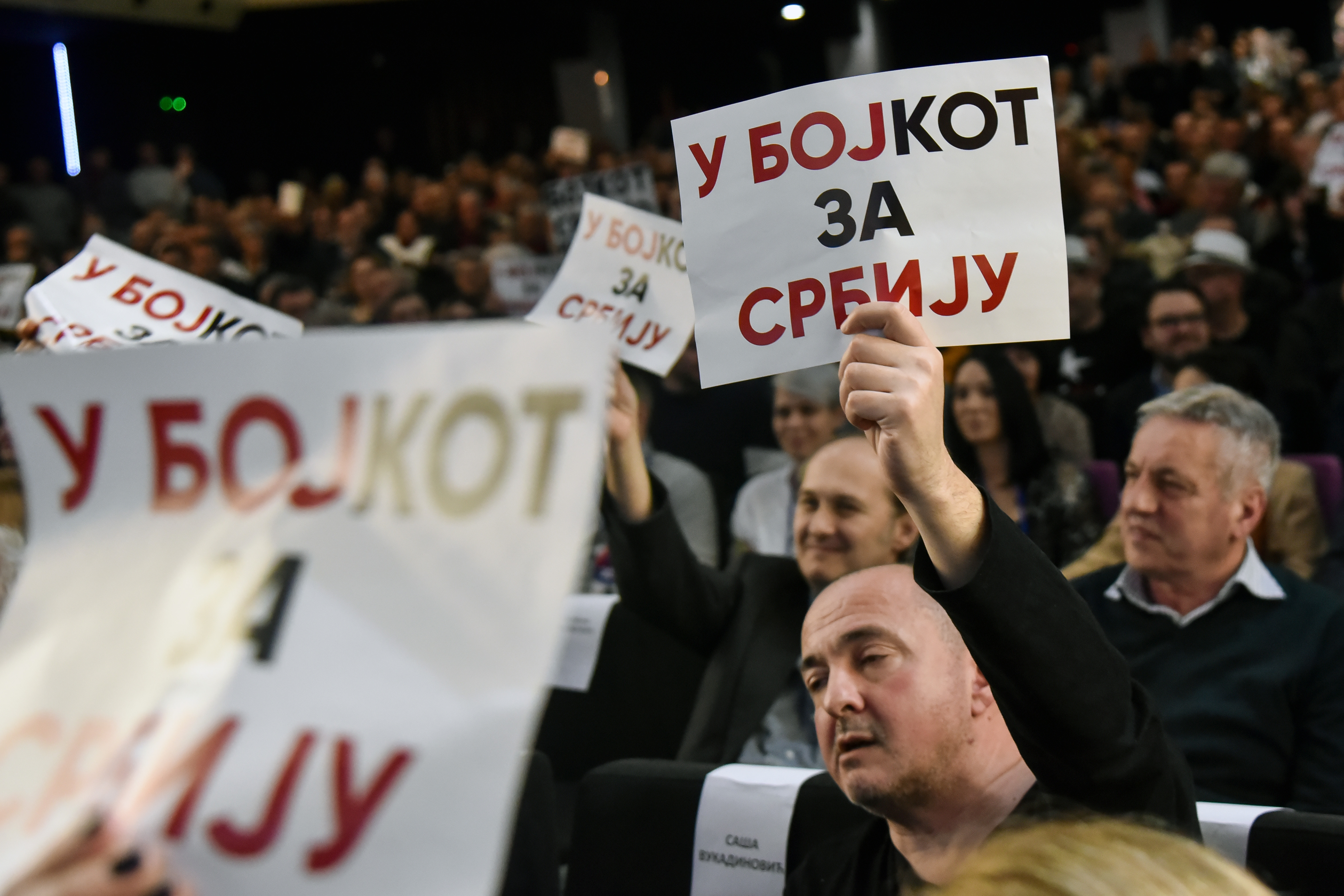 Beograd 01.02.2020. Prvi zajednički skup dela opozicije pod nazivom BOJKOT 2020 u Kombank dvorani, Janko Baljak, U bojkot za Srbiju Foto: Nemanja Jovanović / Nova.rs