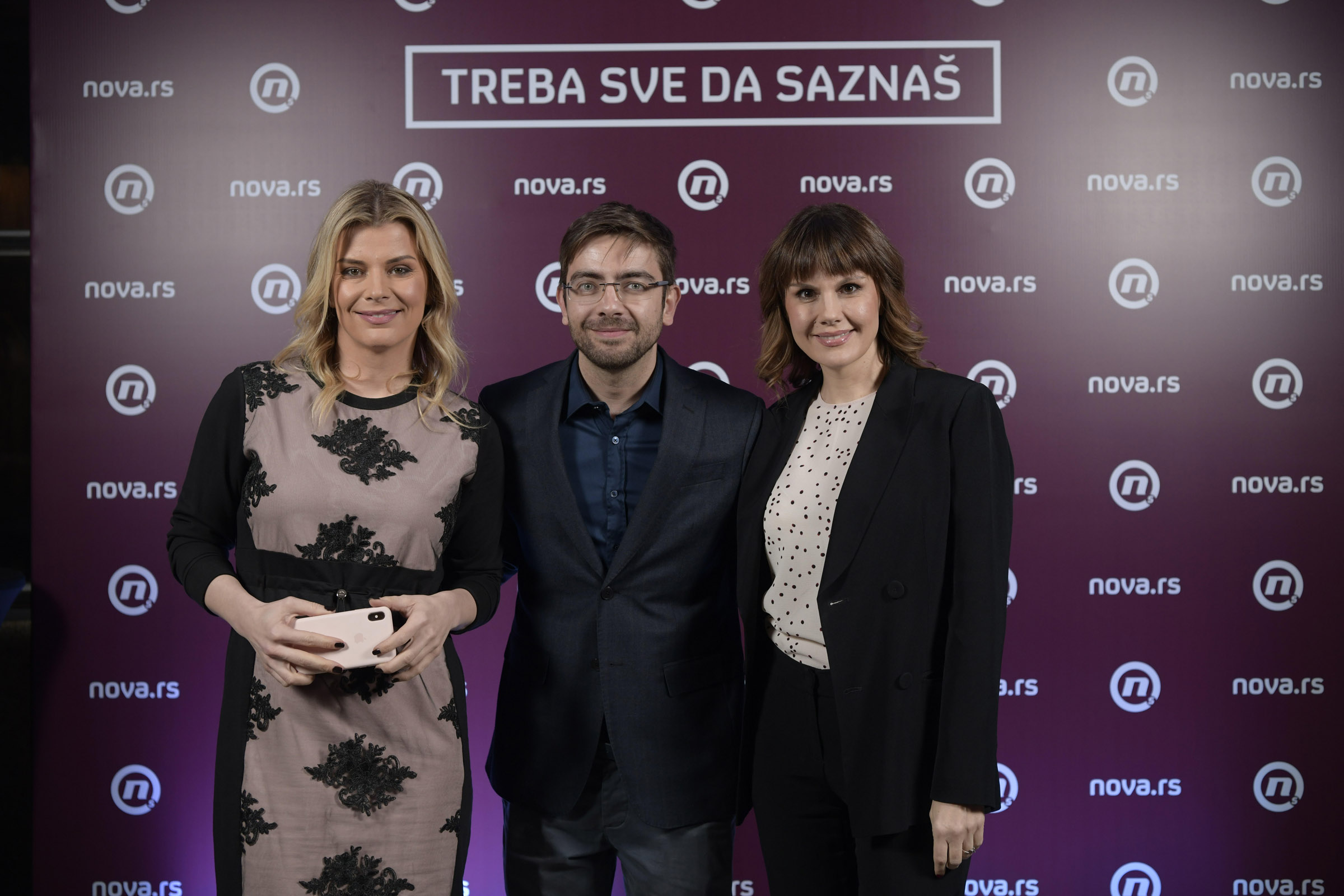 Beograd 05.03.2020. Nataša Miljković, Danilo Masojević, Maja Nikolić. Žurka, proslava povodom pokretanja informativnog portala Nova.rs. Dorćol plac, Dorćol Platz, portal Nova.rs Foto: Nova.rs