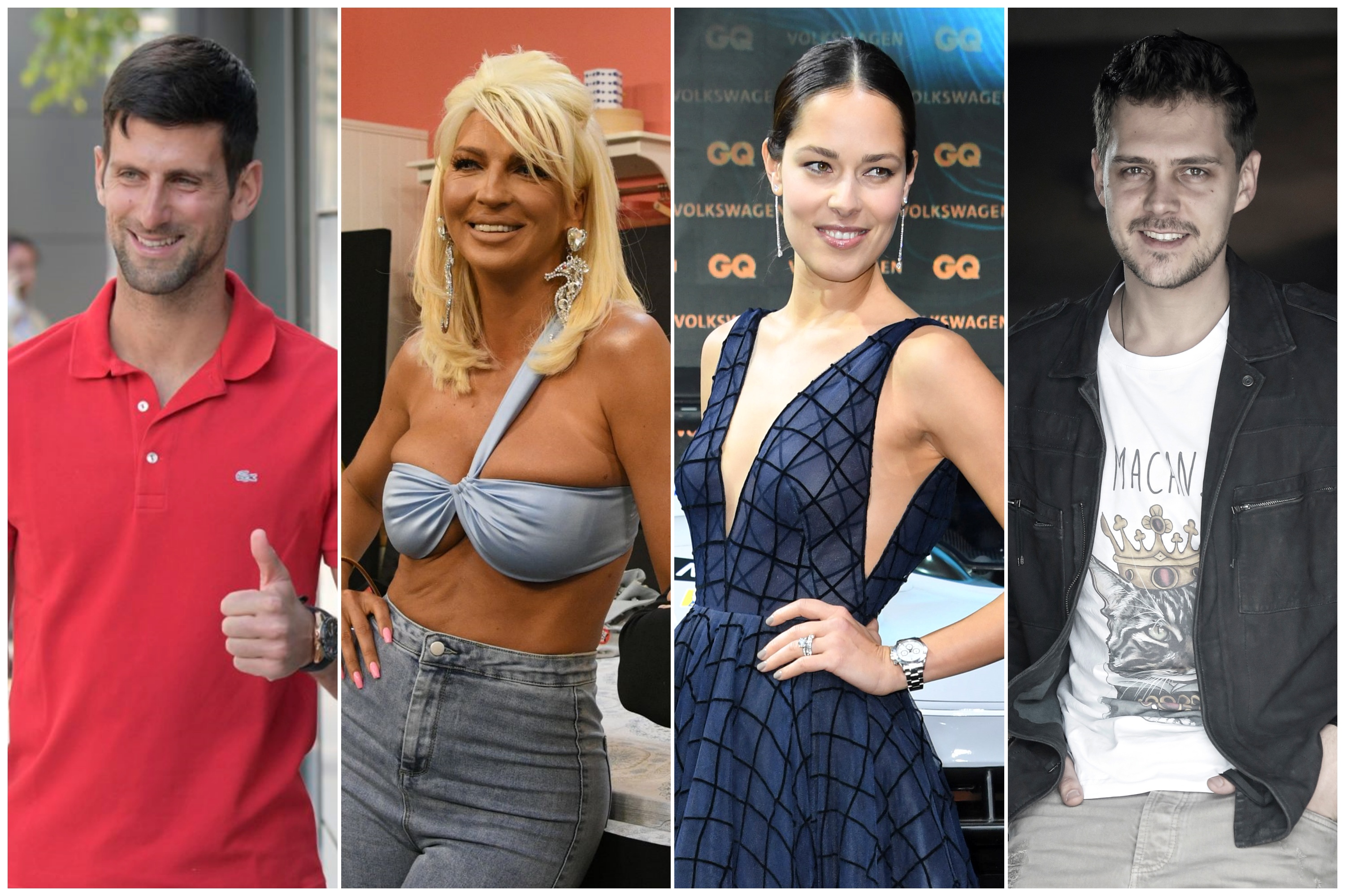 Novak Djokovic, Jelena Karleusa, Ana Ivanovic i Milos Bikovic