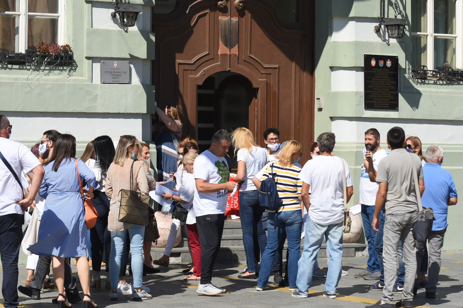 Zrenjanin 04. septembar 2020. Javna rasprava Linglong, protest Foto:Nenad Lazić/Nova.rs