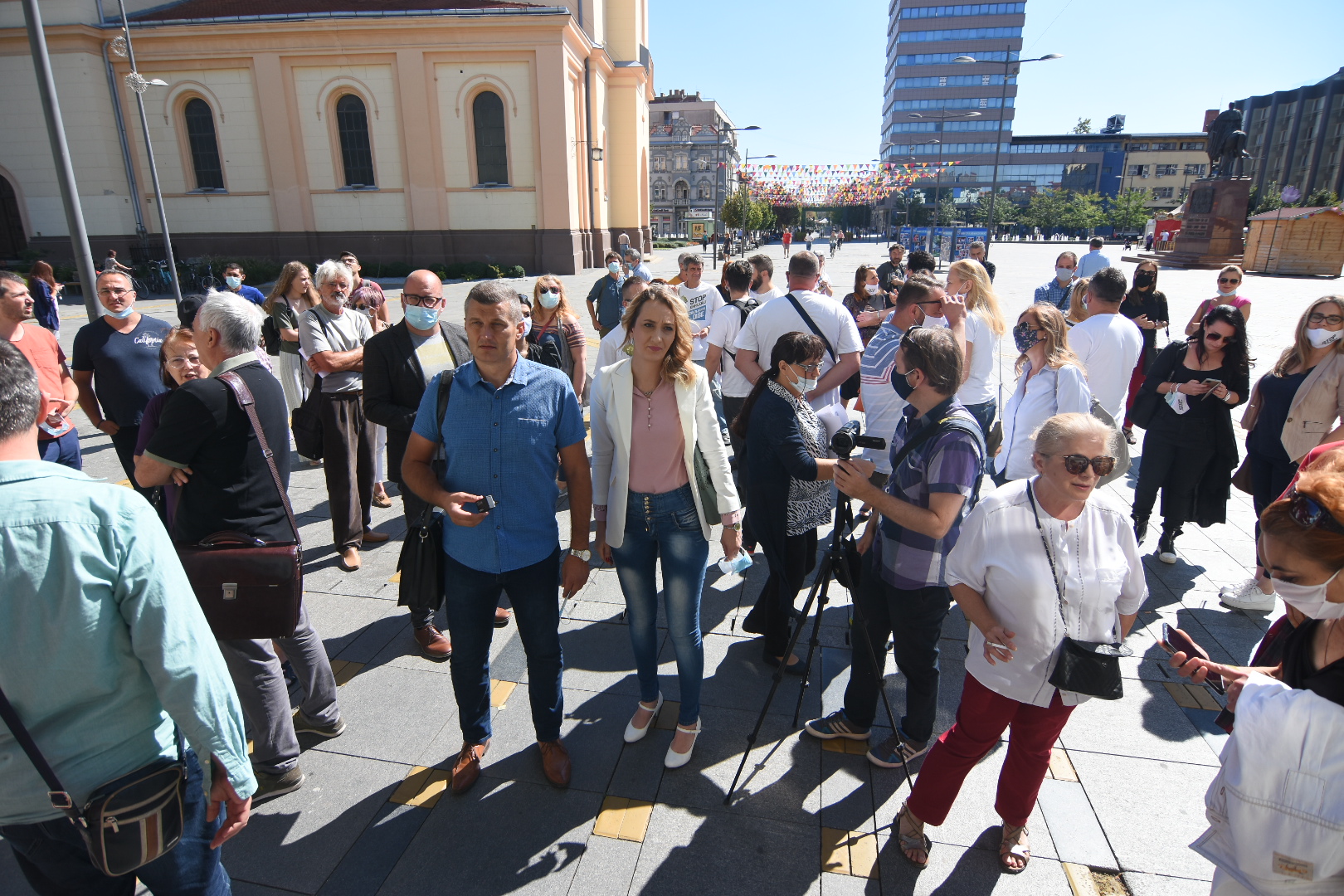 Zrenjanin 04. septembar 2020. Javna rasprava Linglong, protest Foto:Nenad Lazić/Nova.rs