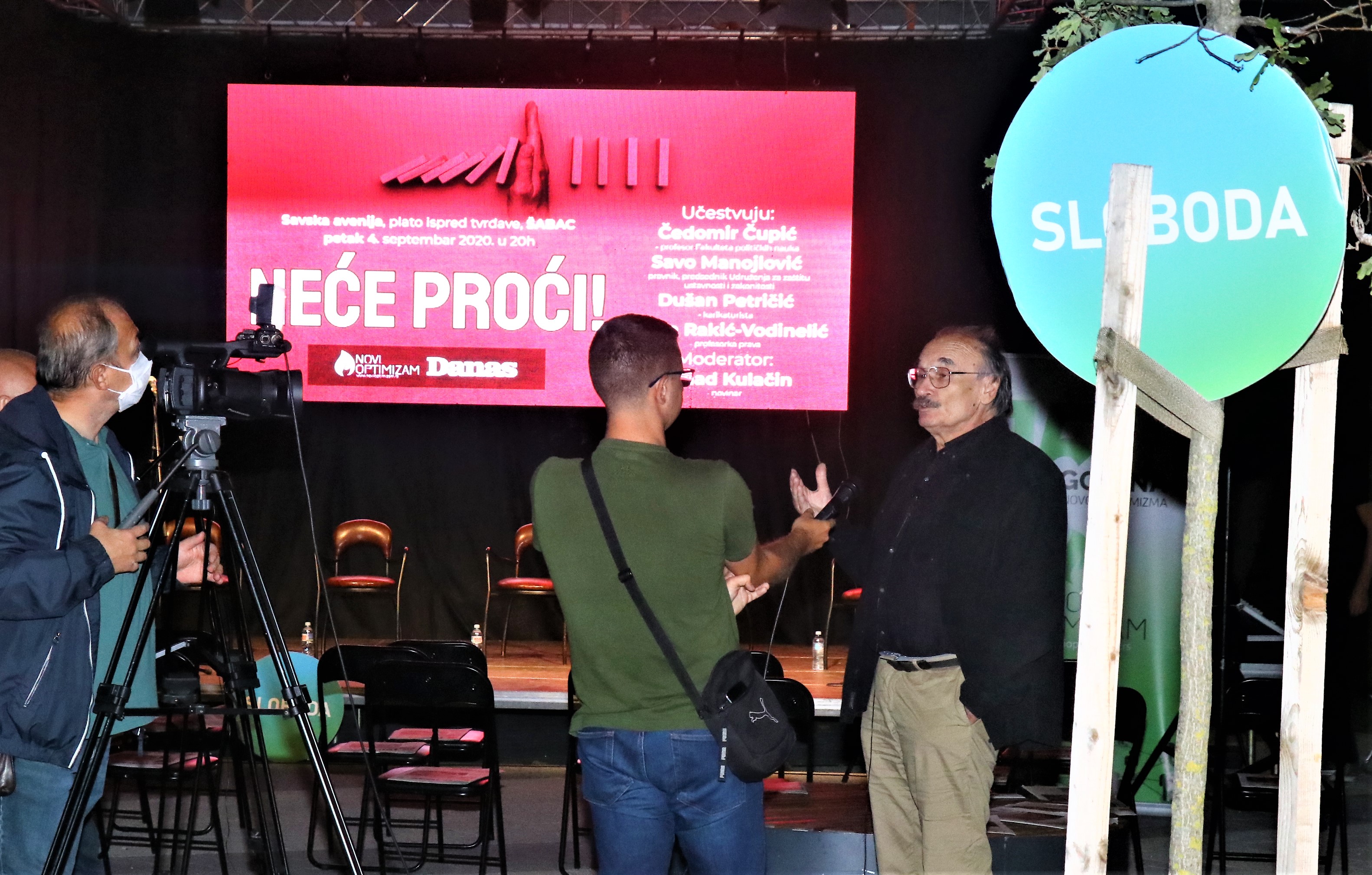Šabac 04.09.2020. Dušan Petričić Zona Novog Optimizma, Novi optimizam, tribina Foto: Novi Optimizam