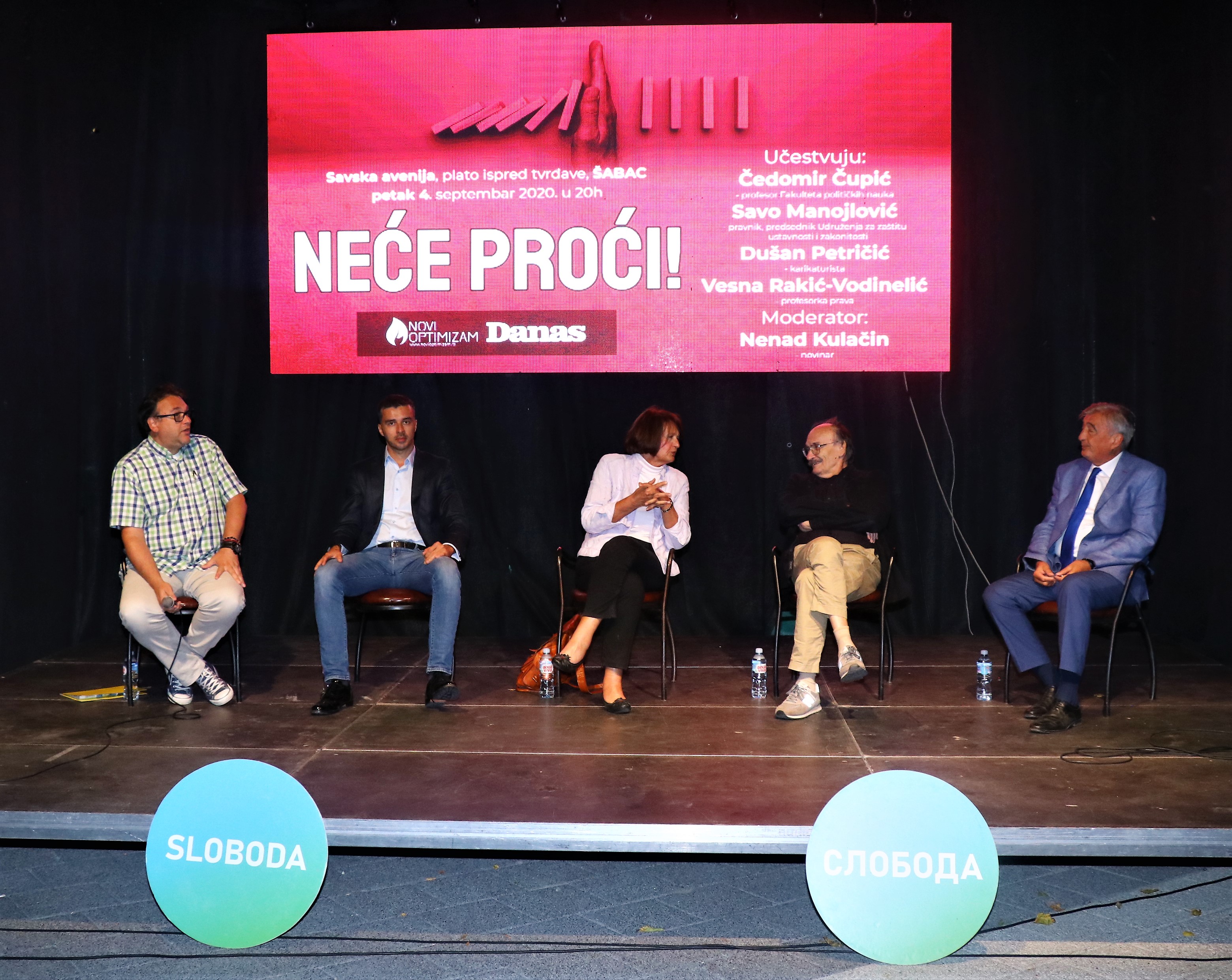 Šabac 04.09.2020. Zona Novog Optimizma, Novi optimizam, tribina Foto: Novi Optimizam