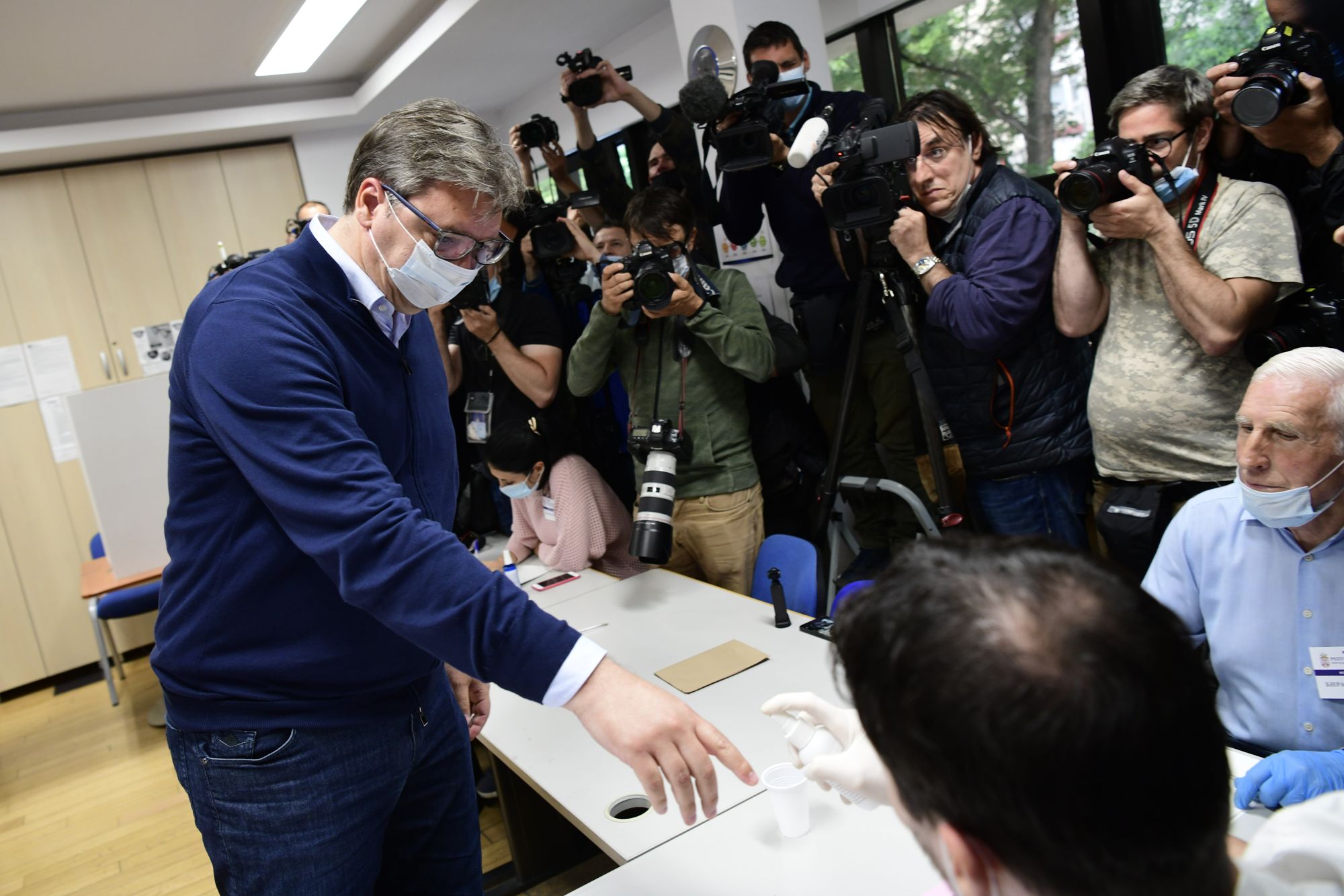 Beograd 21. jun 2020. Aleksandar Vucic Glasanje na republickim parlamentarnim i lokalnim izborima Foto:Goran Srdanov/Nova.rs